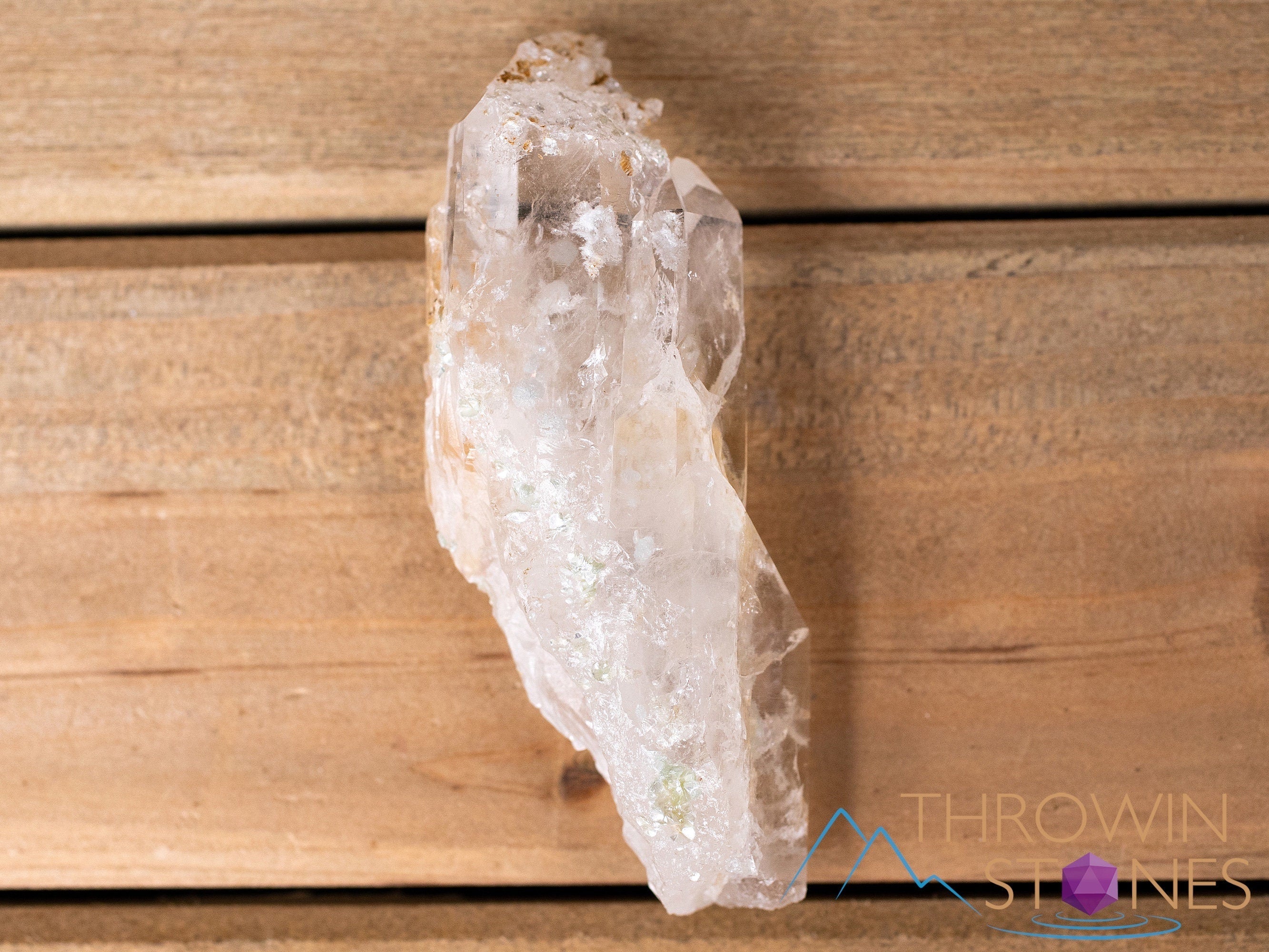 Natural COOKEITE in Clear QUARTZ Raw Crystal - Healing Stone for Home Decor, Housewarming Gift, and Spiritual Energy | Perfect for Meditation, Feng Shui, and Crystal Collection