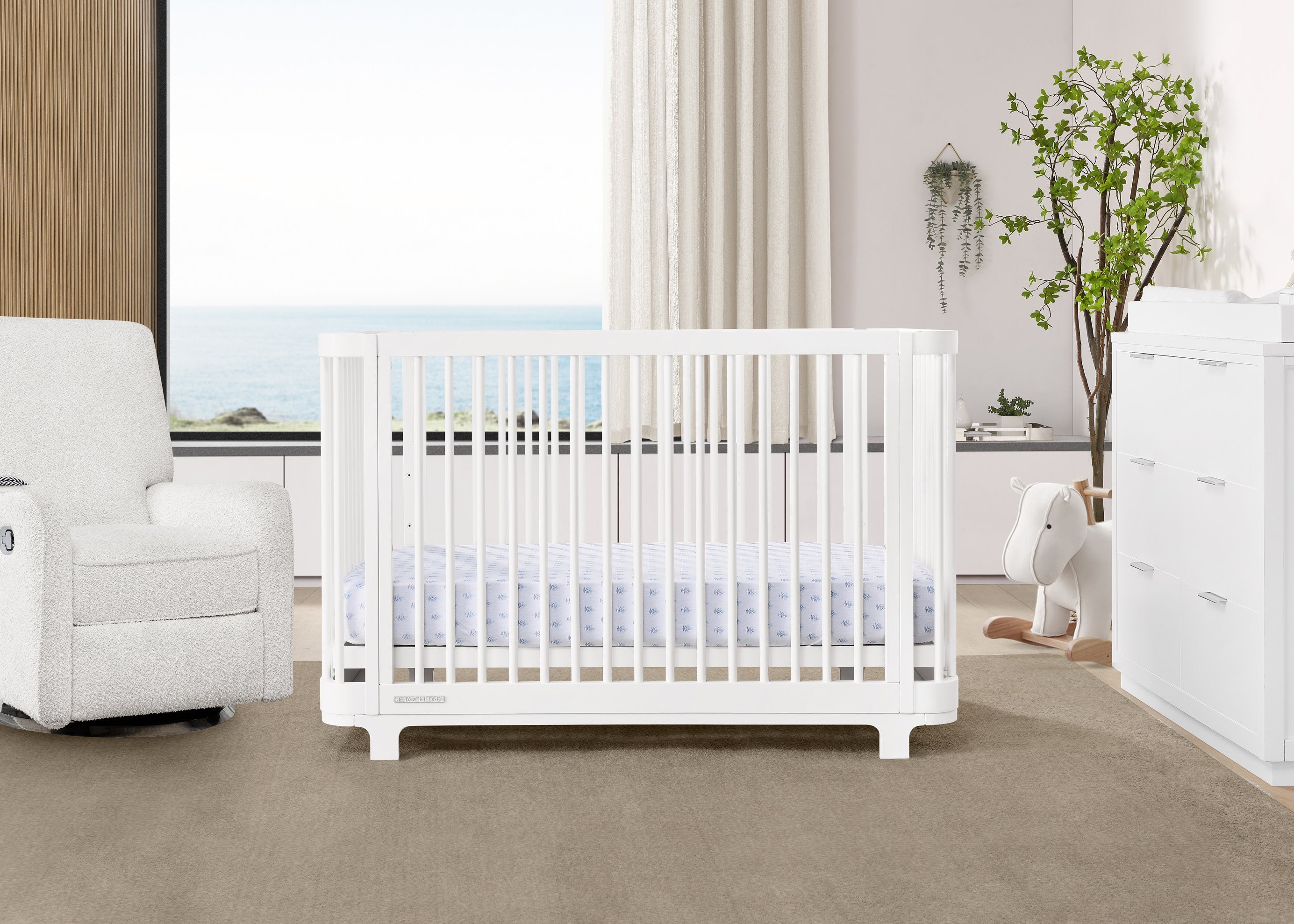 Nest 4-in-1 Convertible Baby Crib - Toddler Bed, Daybed & Full-Size Bed - Safe Nursery Furniture for Newborn to Teen - Perfect for Bedrooms, Daycare & Guest Rooms