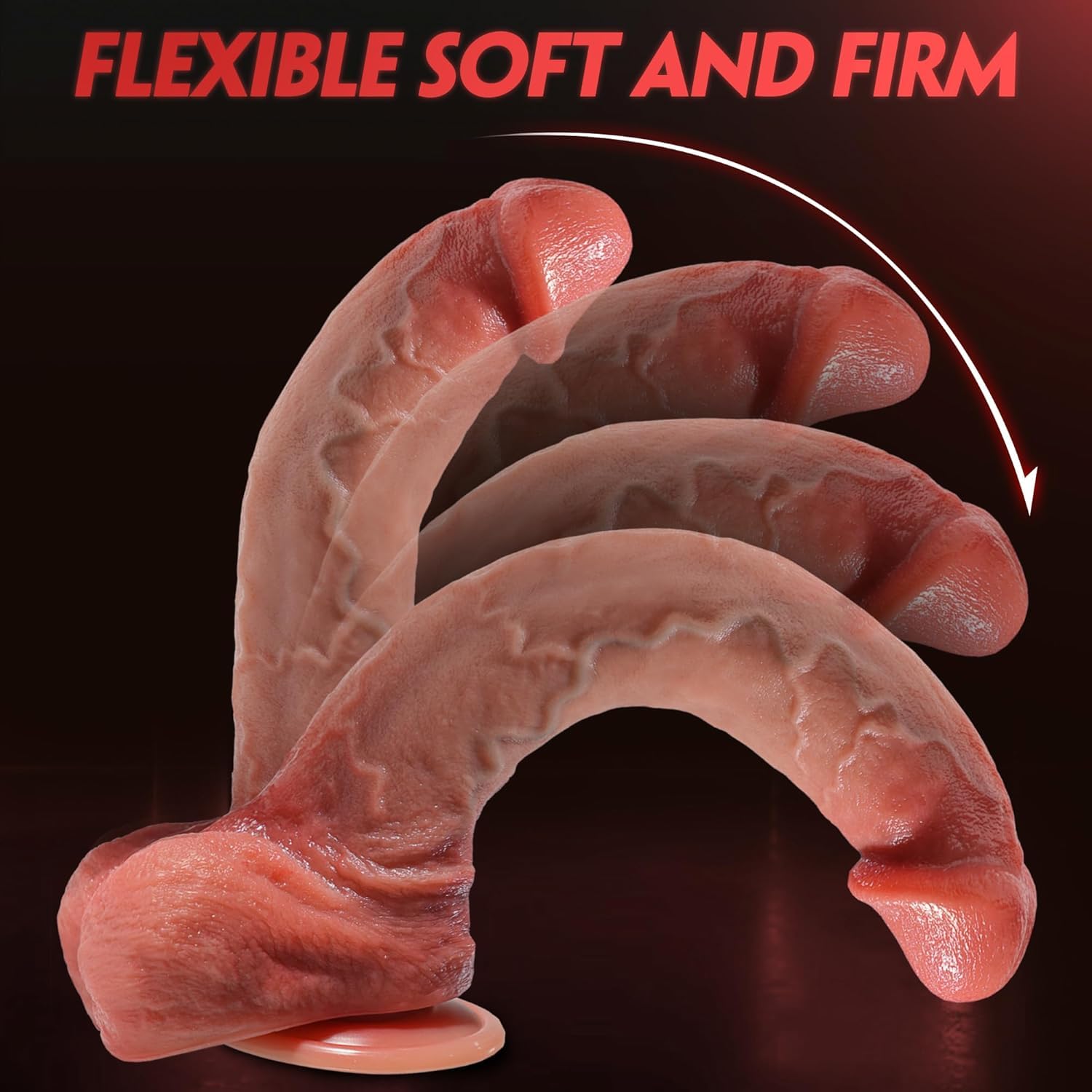 11 Inch Realistic Silicone Dildo with Strong Suction Cup - Extra Thick Adult Sex Toy for Women & Men - Flexible G-Spot Stimulator for Vaginal & Anal Play - Perfect for Couples, Solo Play & BDSM Scenes