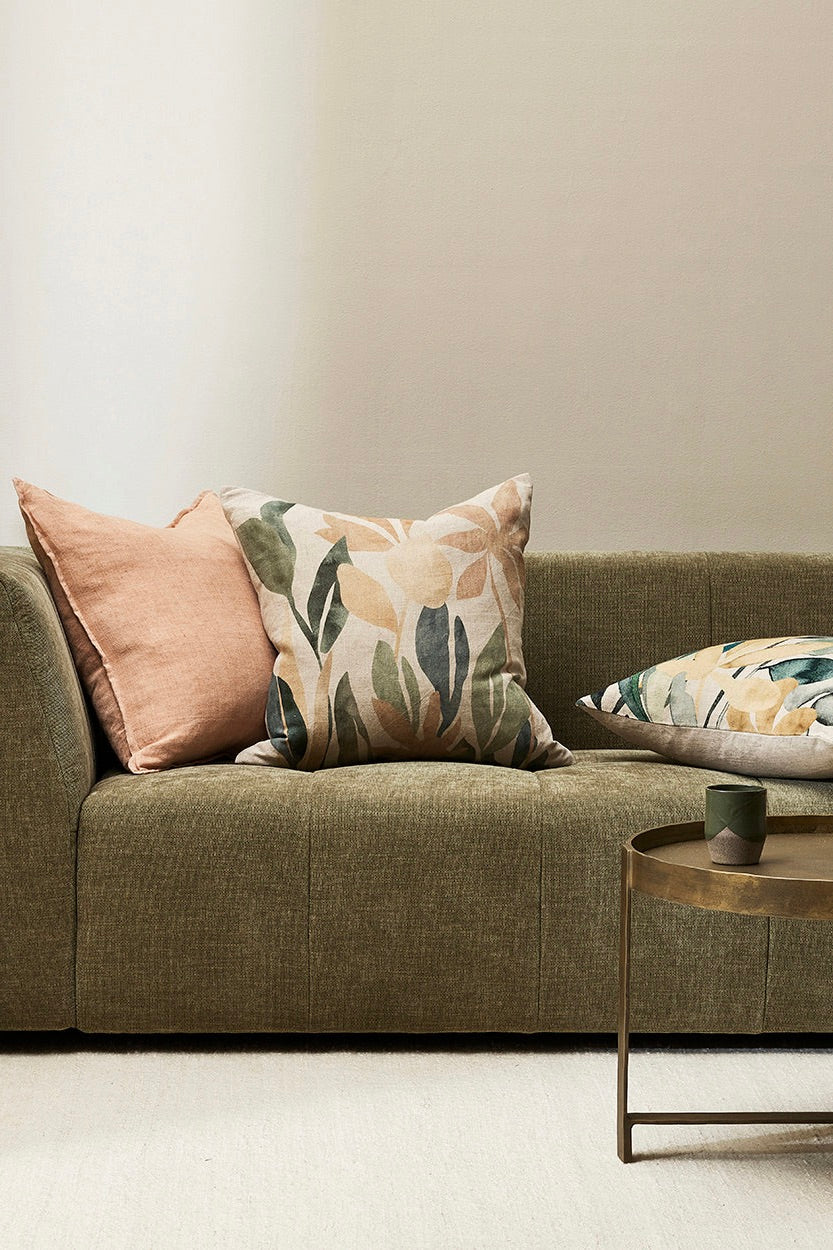 Imelda Multi Natural Foliage Feather Insert 55x55cm Decorative Throw Pillow - Perfect for Sofa, Bed & Home Decor