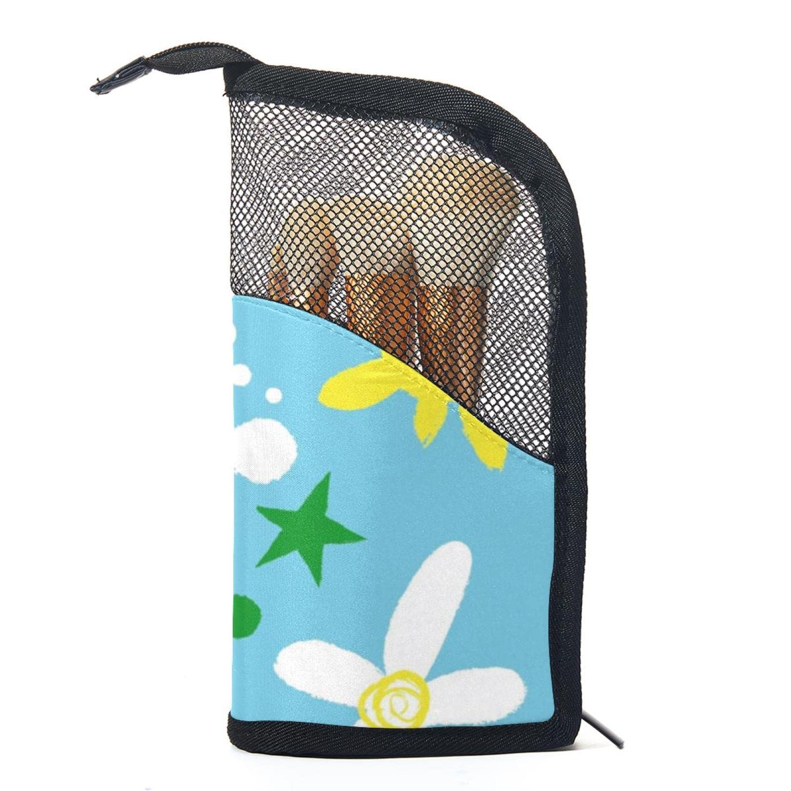 12-Piece Makeup Brush Organizer Bag with Floral Design - Portable Cosmetic Brush Holder Case for Travel & Home Storage | Love Summer Floral Pattern