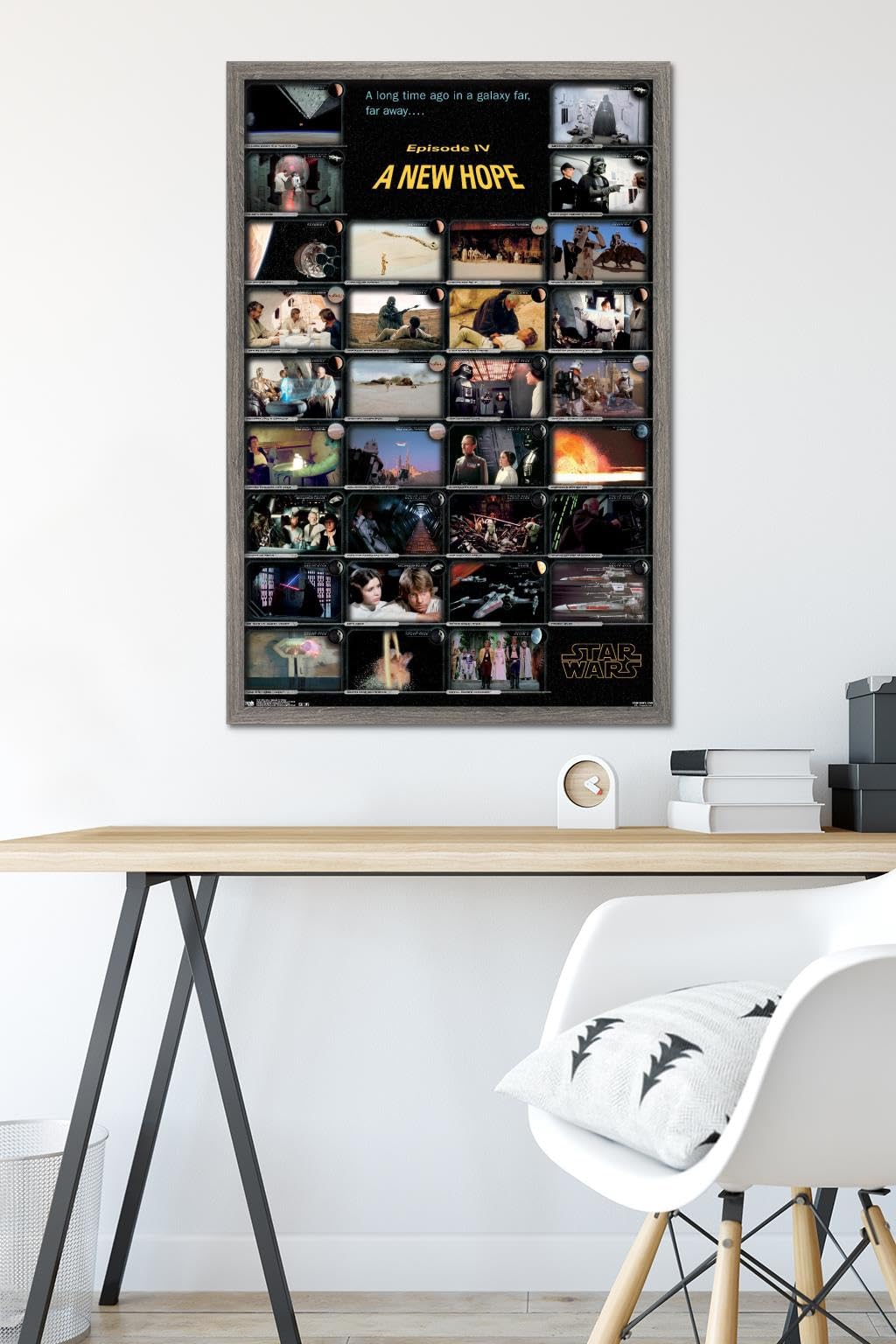 Star Wars: A New Hope Framed Wall Poster 22.375 x 34 Inches - Premium Barnwood Frame | Movie Decor for Home Theater, Bedroom & Office