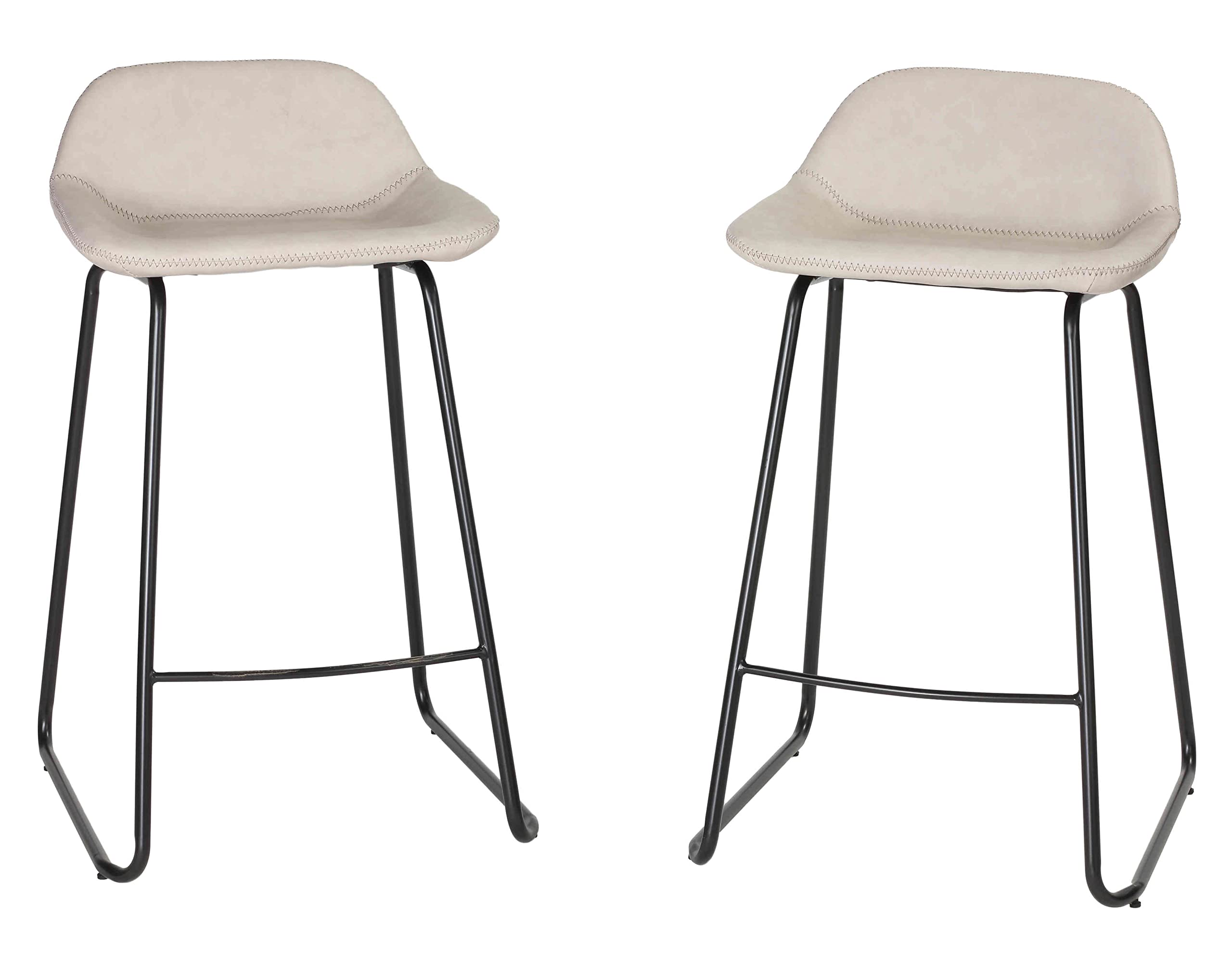 Cortesi Home Ava Counter Stools Set of 2 - Modern Grey Bar Stools for Kitchen Island, Breakfast Bar & Dining Counter - Adjustable Height & Comfortable Seating