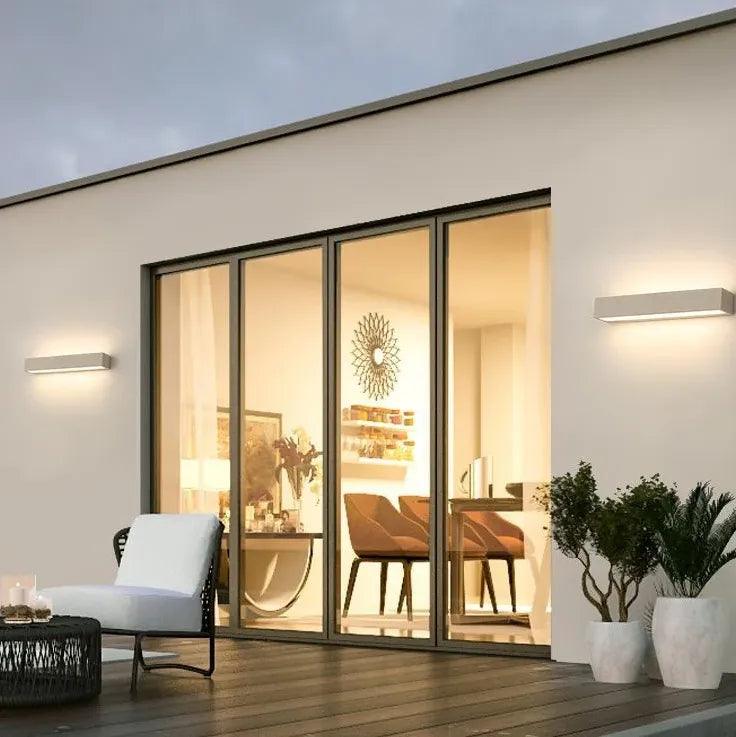 Modern Rectangle LED Wall Lights for Indoor & Outdoor - Up and Down Lighting Fixtures - Perfect for Living Room, Bedroom, Garden, and Patio Decor