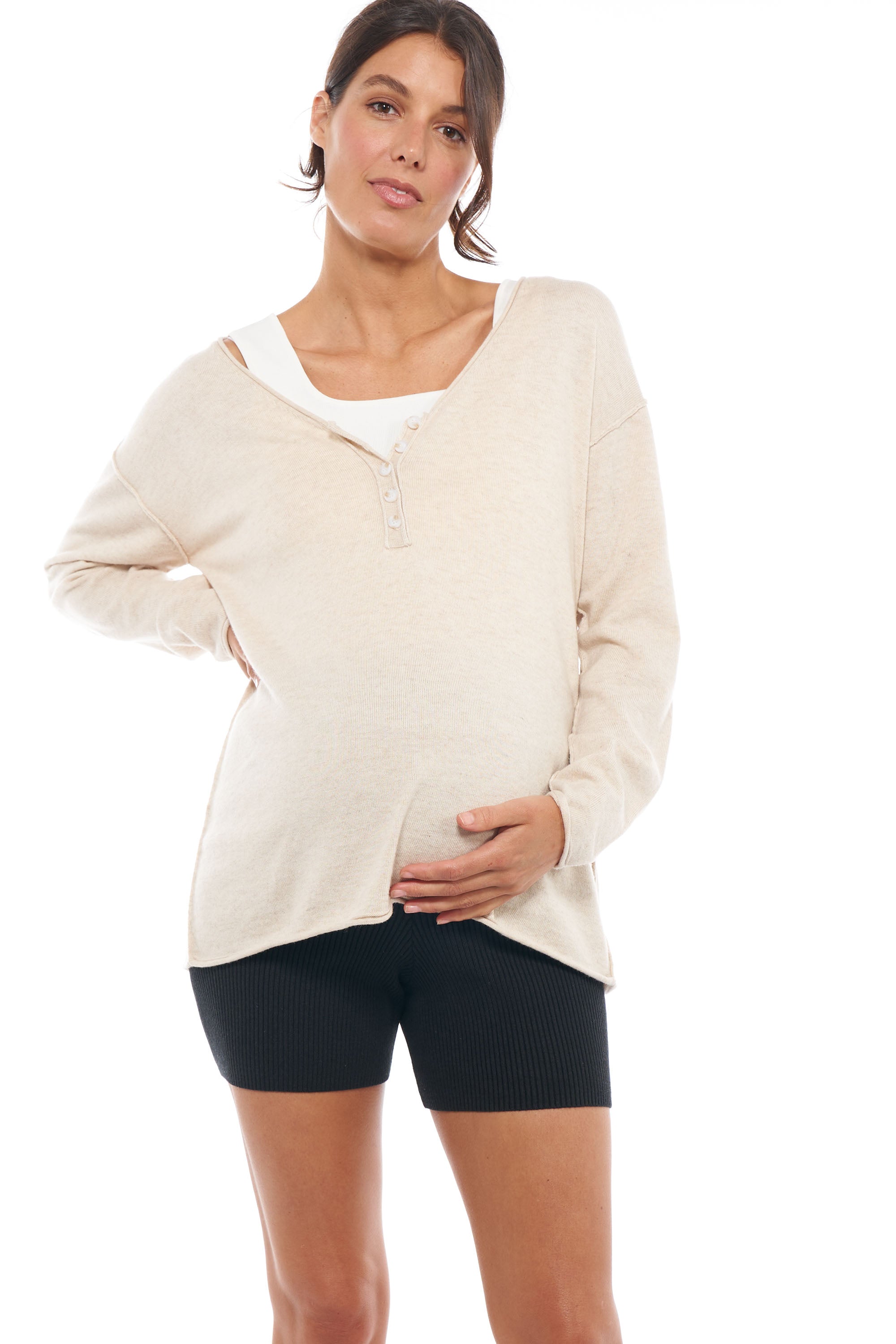 Cozy Ambient Nursing Jumper for Moms - Soft Comfortable Maternity Wear for Breastfeeding - Perfect for Home, Outings & Nursing Sessions