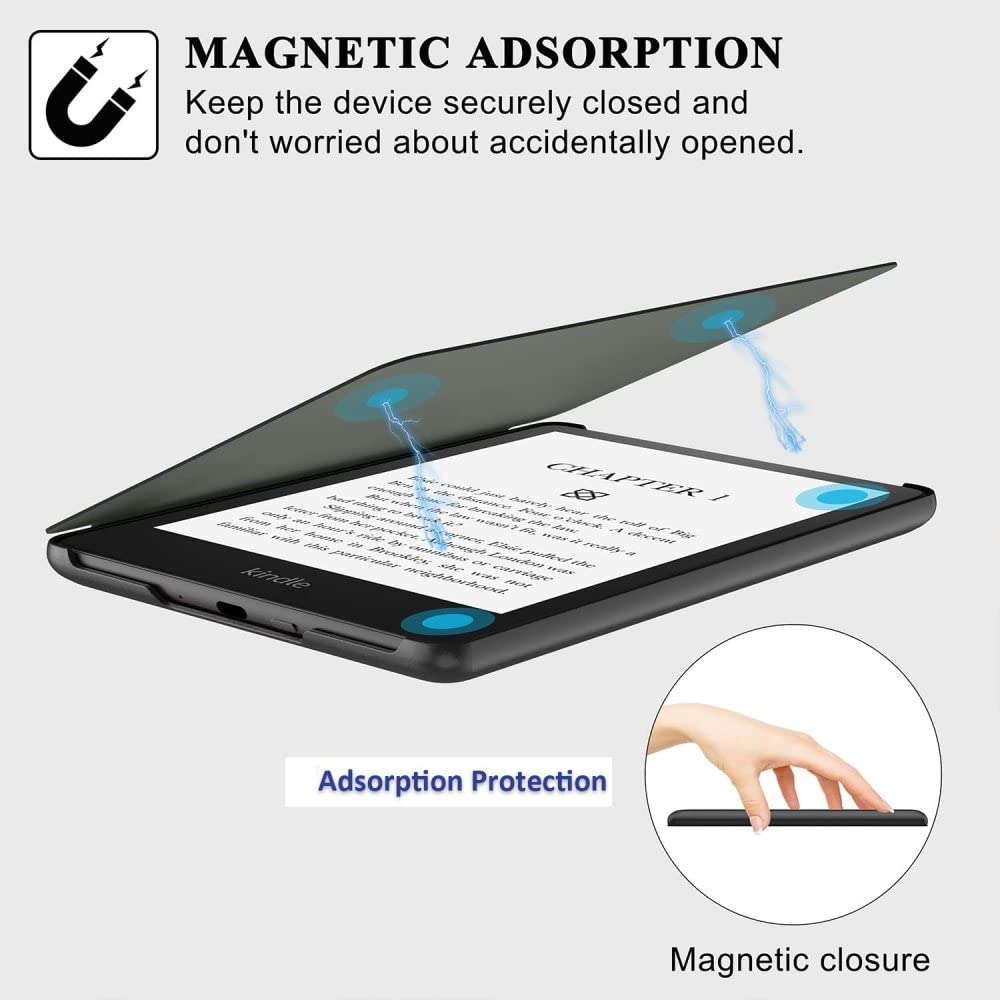 Premium Fabric Kindle Case Cover - Compatible with Kindle Paperwhite (1st-10th Gen), Oasis 2/3, and 8th Gen 2016 Models - Lightweight E-Reader Protection for Reading at Home, Travel & Commuting