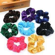 BuyMeIndia - 24 Pack Multicolor Velvet Hair Scrunchies for Women & Girls, Soft Stretch Hair Bands for Ponytails, Workouts, School & Everyday Use