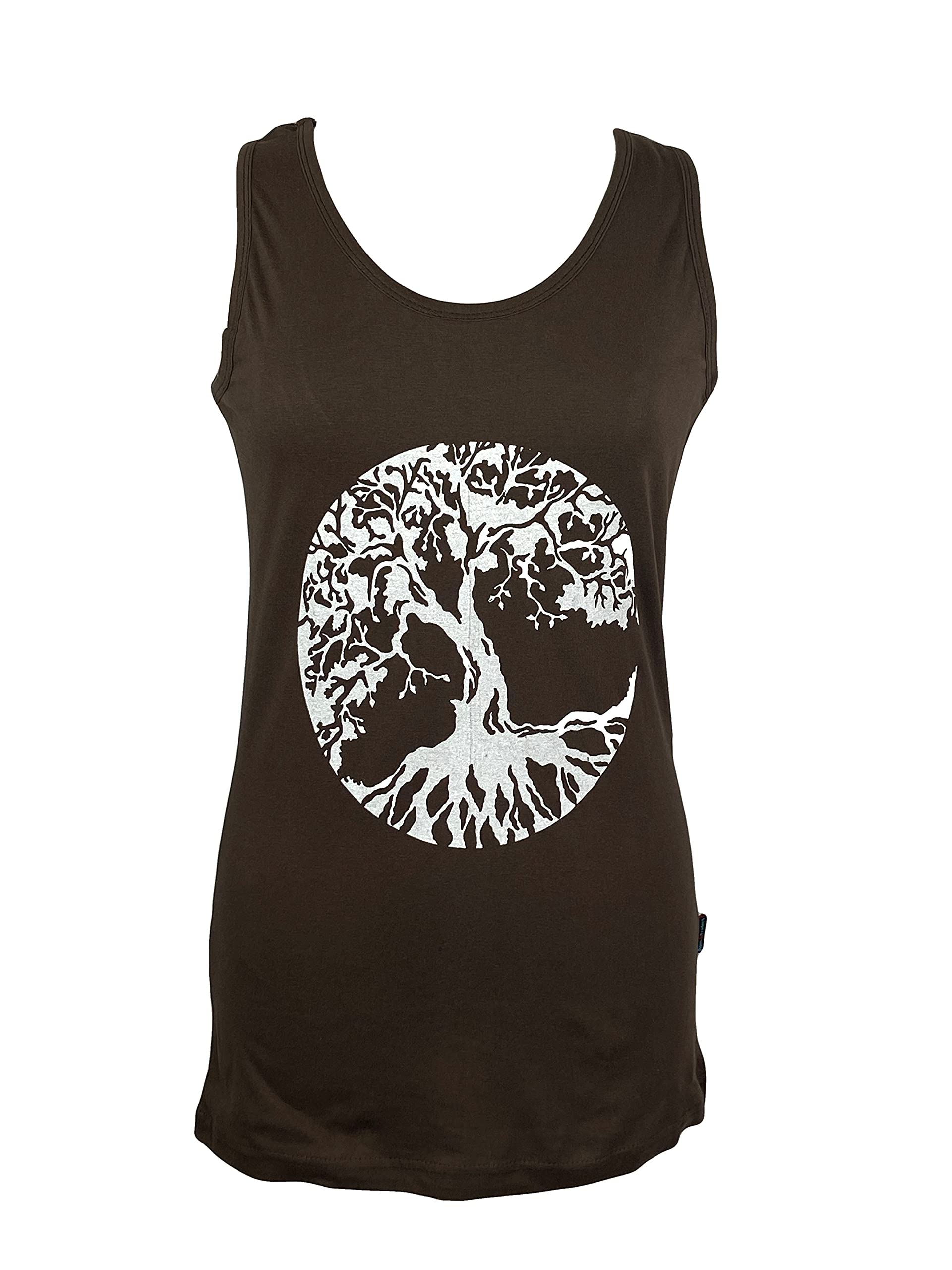 Agan Traders Women's 2025 Spring Cotton Stretchy Yoga Tank Top - Buddha Print Sleeveless Cami for Meditation & Workout - Perfect for Yoga, Gym, and Casual Wear