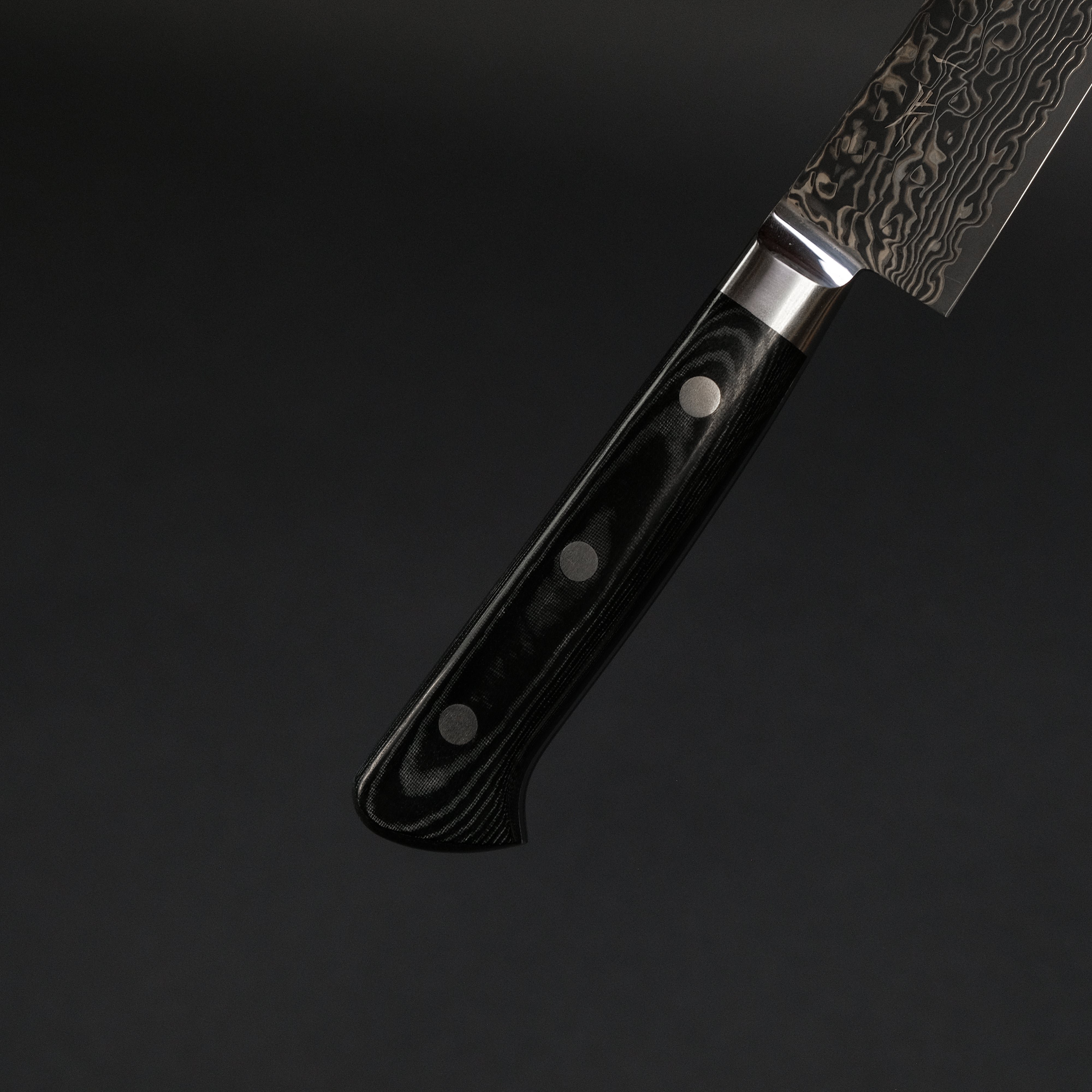 Hitohira FJ SG2 Nickel Damascus Black Petty Knife 150mm - High Carbon Steel Blade with Linen Micarta Handle - Perfect for Slicing, Chopping & Food Prep in Professional & Home Kitchens