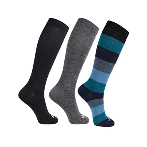 3 Pairs: 1 Black+ 1 Med Grey+ 1 Ocean Blue