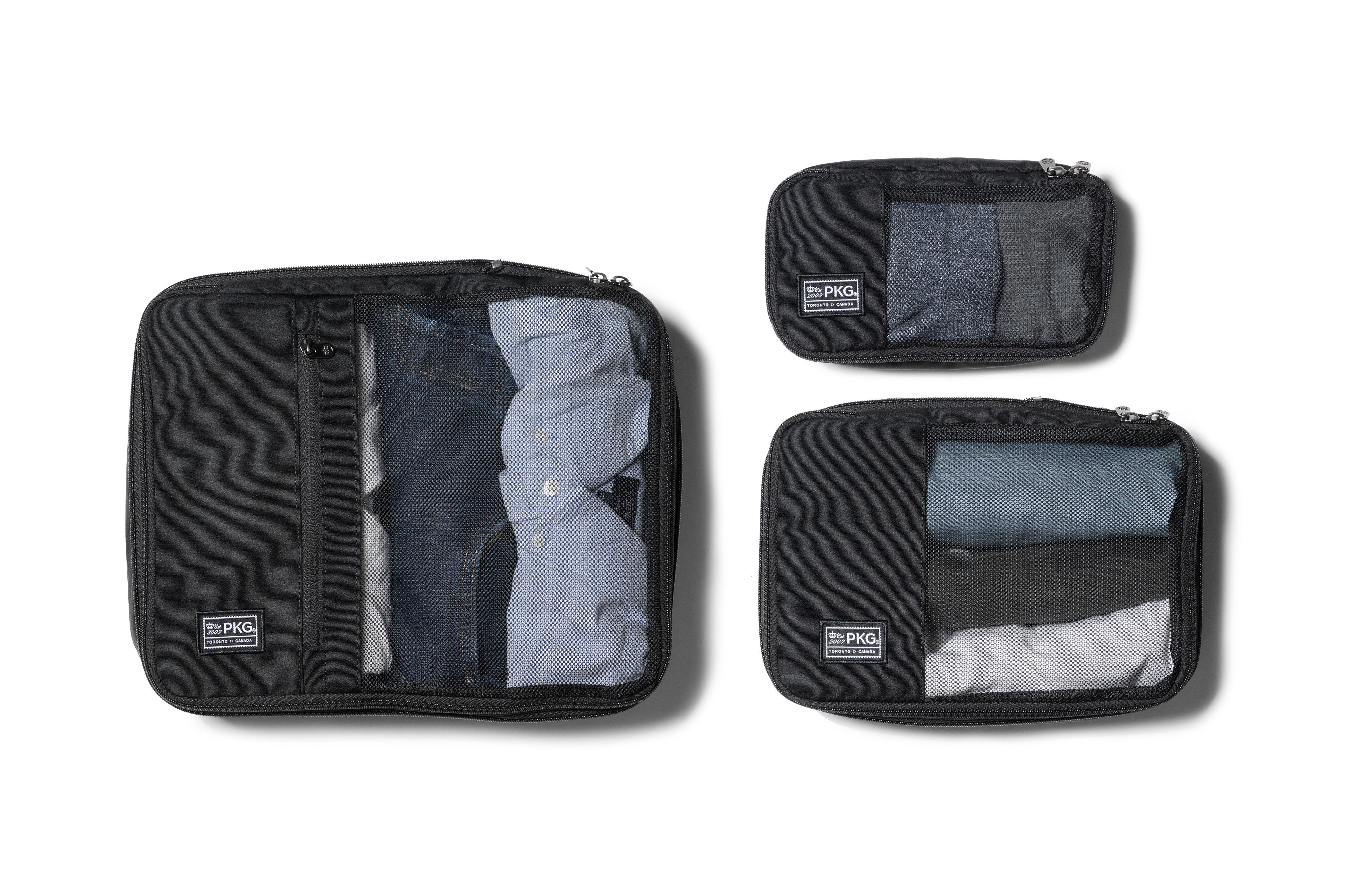 PKG UNION Compression Packing Cubes 3-Piece Set - Space Saving Travel Organizers for Suitcases & Backpacks | Perfect for Business Trips, Vacations & Weekend Getaways