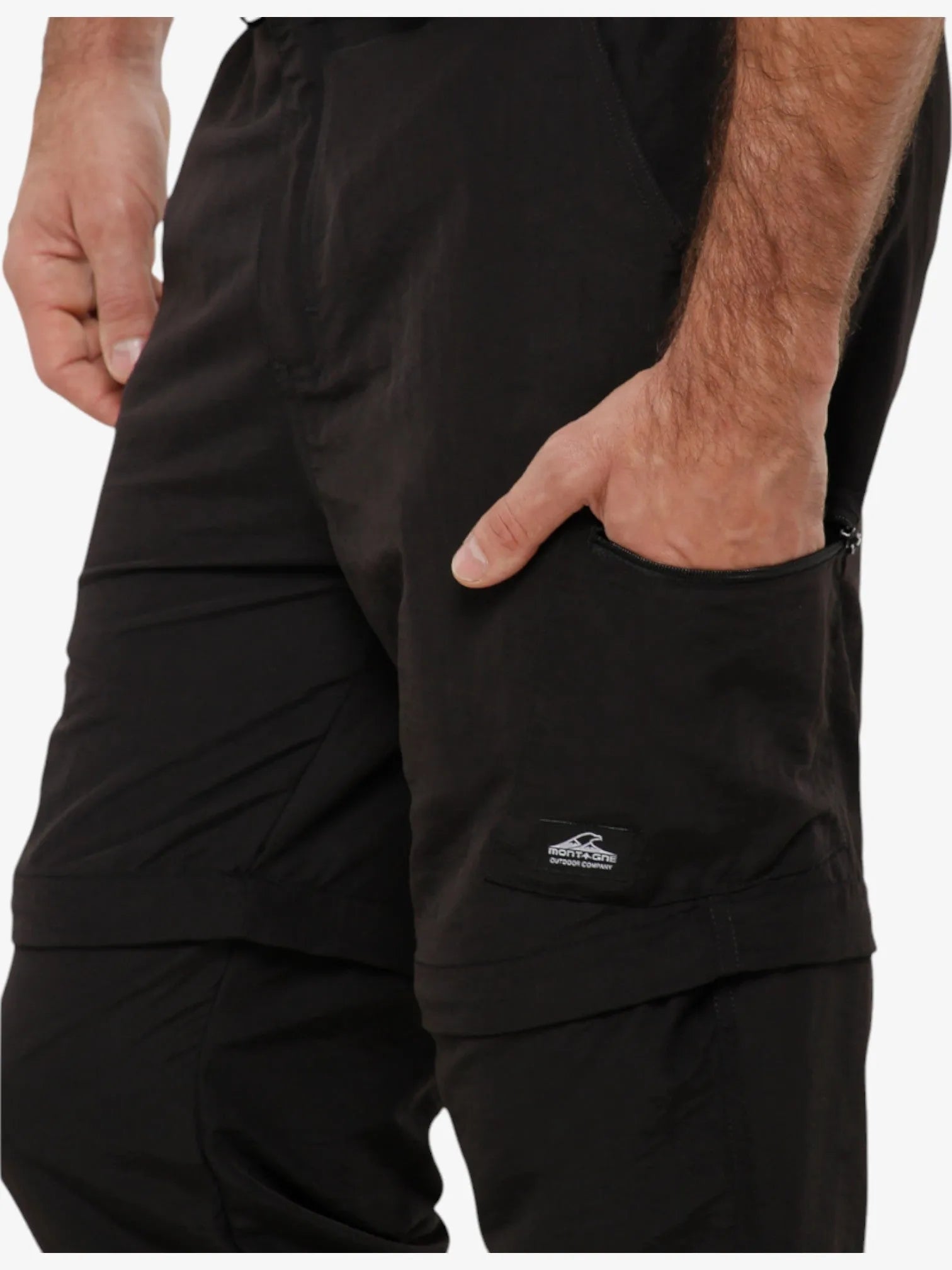 Sherpa Mountain Pants with Detachable Zipper - Black | Waterproof Trekking & Hiking Pants for Outdoor Adventures & Camping