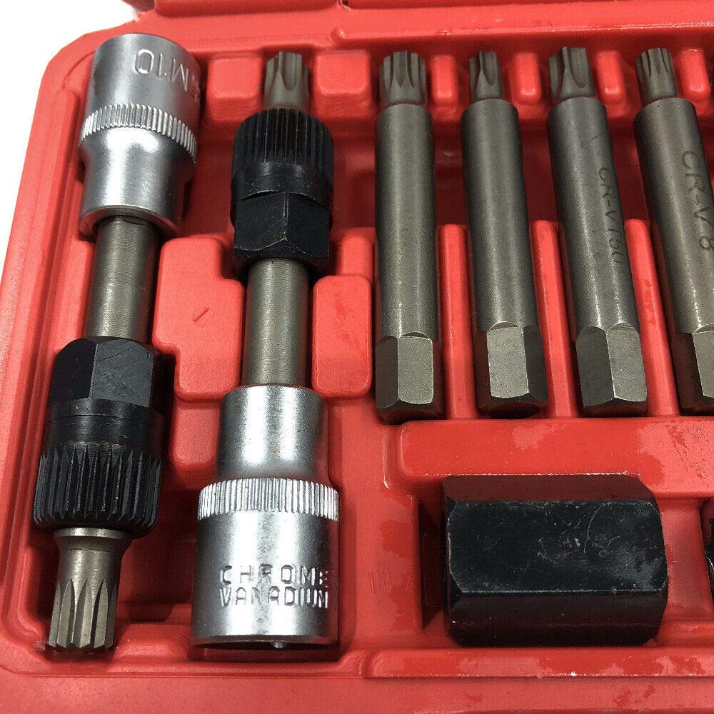 MASO 13PCS Universal Alternator Tool Set - Professional Car Repair Kit with Freewheel Pulley Removal Sockets - Perfect for Auto Mechanics & DIY Enthusiasts - Ideal for Alternator Replacement, Belt Tensioner Service & Engine Maintenance