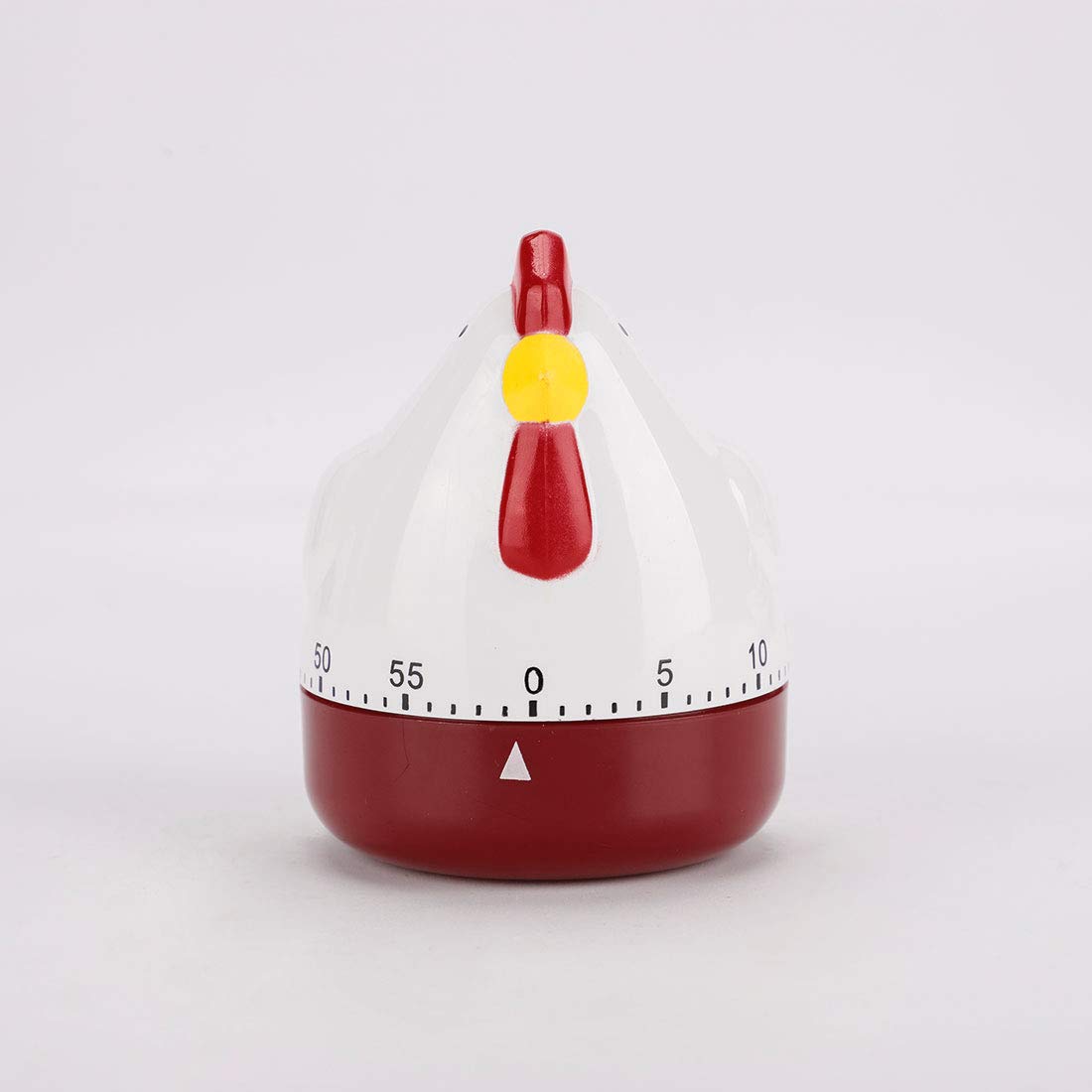 uxcell 60-Second Chicken-Shaped Mechanical Kitchen Timer Alarm Clock - White & Red for Cooking, Baking, and Home Use