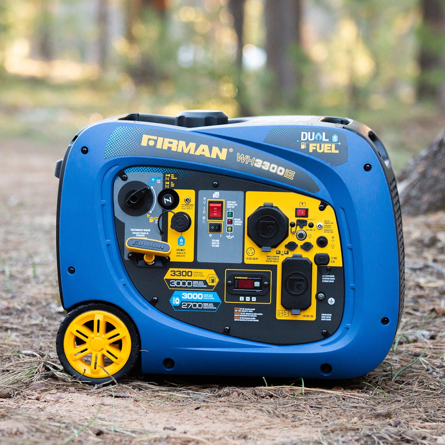 3300W Dual Fuel Inverter Generator with Electric Start - Portable Power for Camping, RV Trips & Emergency Backup