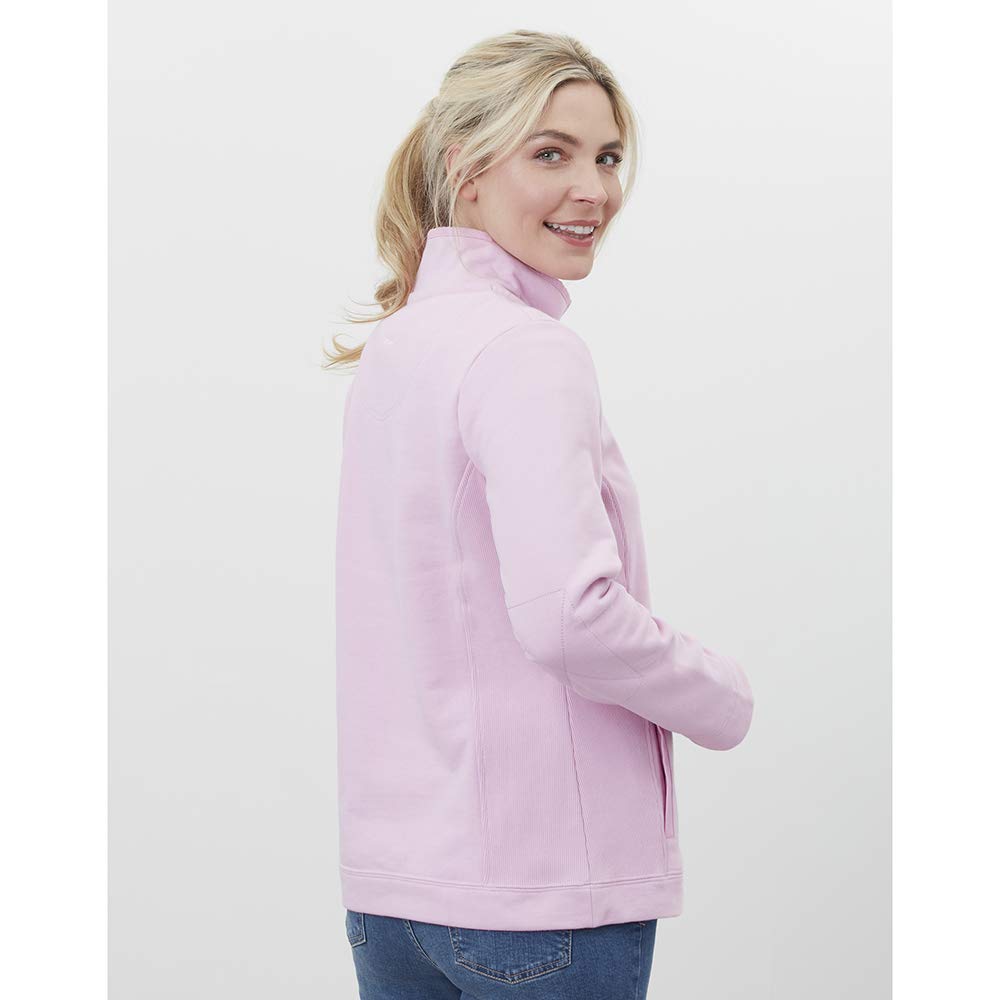 Joules Women's Saunton Funnel Neck Sweatshirt - Light Pink Pullover for Casual Wear, Lounge & Outdoor Activities | Soft Fleece Hoodie for Fall & Winter Comfort