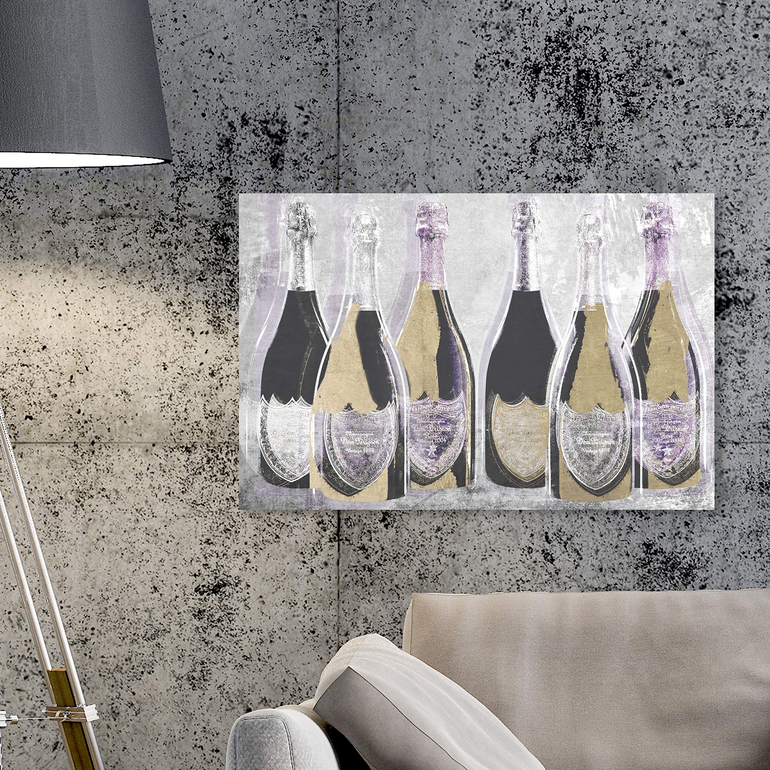 Oliver Gal Artist Co. 'Dom Party Night' Wall Art Canvas Print - 24x16 Inches - Modern Home Decor for Living Room, Bar & Dining Area - Perfect for Wine & Cocktail Enthusiasts