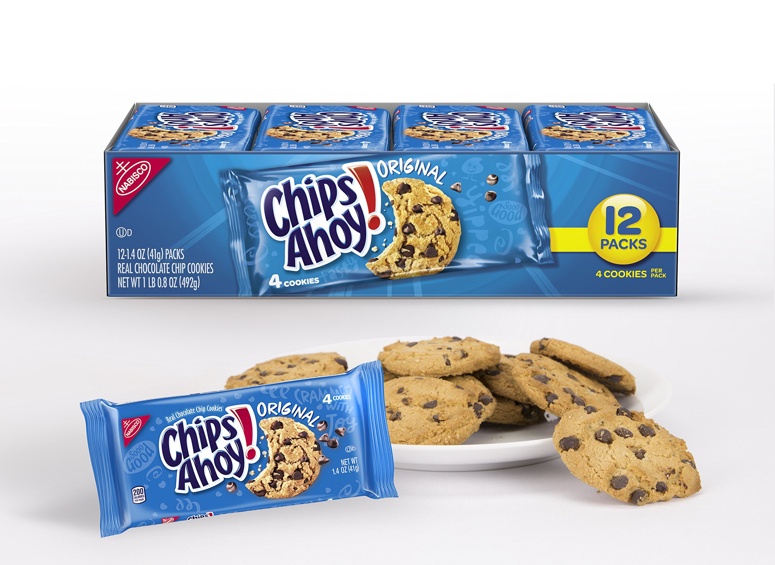 Chips Ahoy! Original Chocolate Chip Cookies - 12 Count Snack Packs (16.8 oz, Pack of 2) | Perfect for Lunchboxes, Office Snacks & On-the-Go Treats