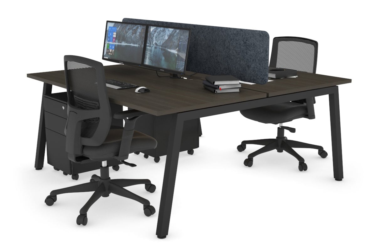 Quadro 2-Person Office Workstation Desk - 1600L x 800W with Cable Management - Perfect for Collaborative Workspaces & Home Offices