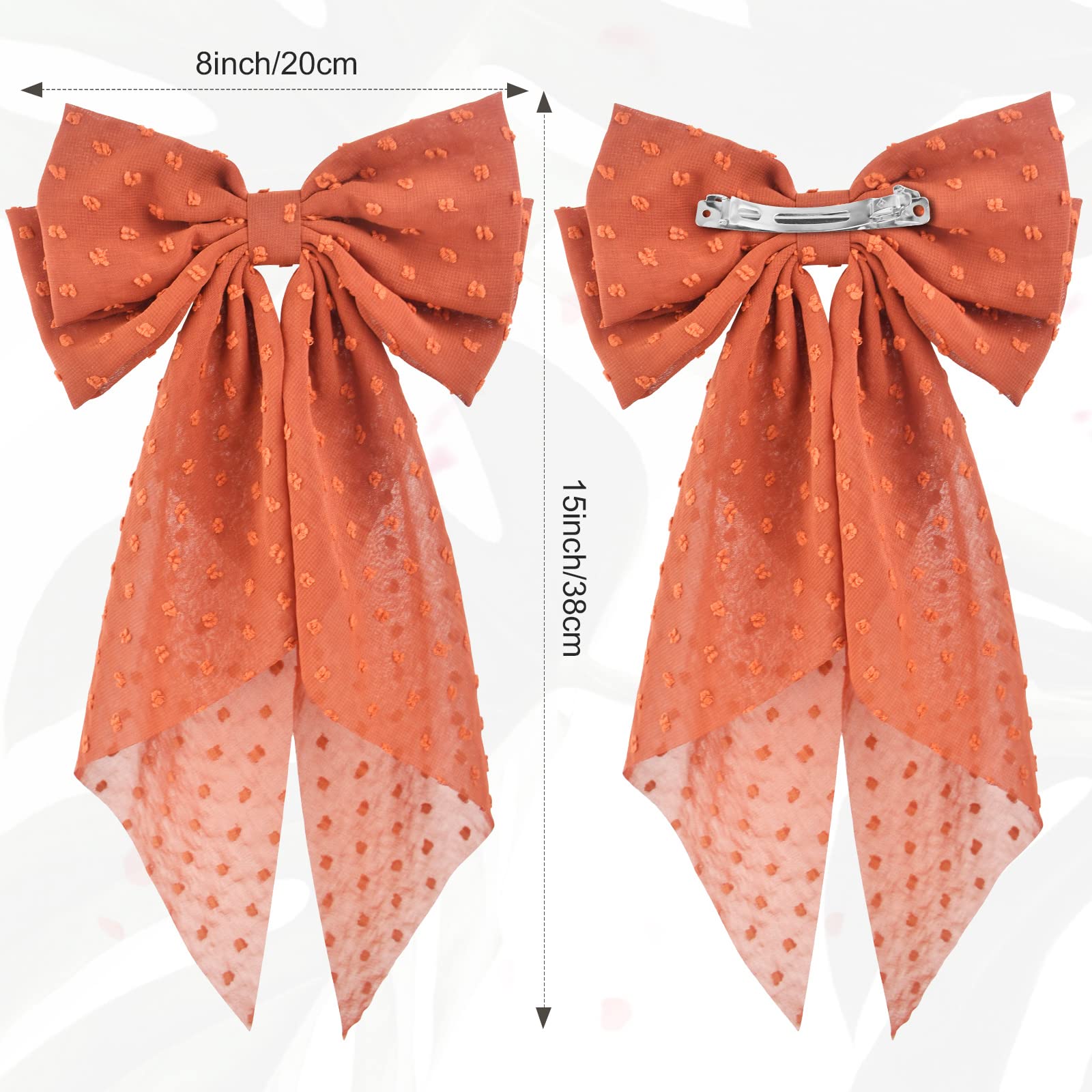 3 Pack Large Hair Bows for Women & Girls - Metal Clip Hair Barrettes with Lace Ribbon, Coquette Aesthetic Hair Accessories for Valentine's Day, Wedding, Birthday & Vacation | Perfect for Parties, Photo Shoots & Everyday Elegant Style