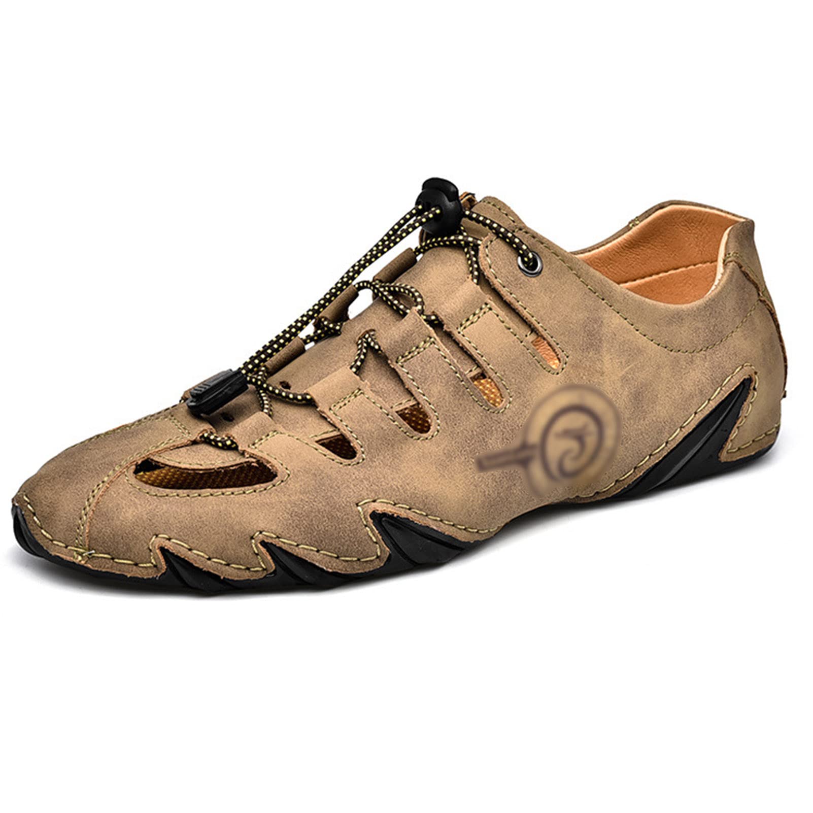 Men's Breathable Leather Sports Sandals - Non-Slip Open Toe Outdoor Fisherman Shoes for Summer Beach Walking, Hiking, Gym & Workout | Perfect for Casual Wear, Water Activities & Travel Adventures