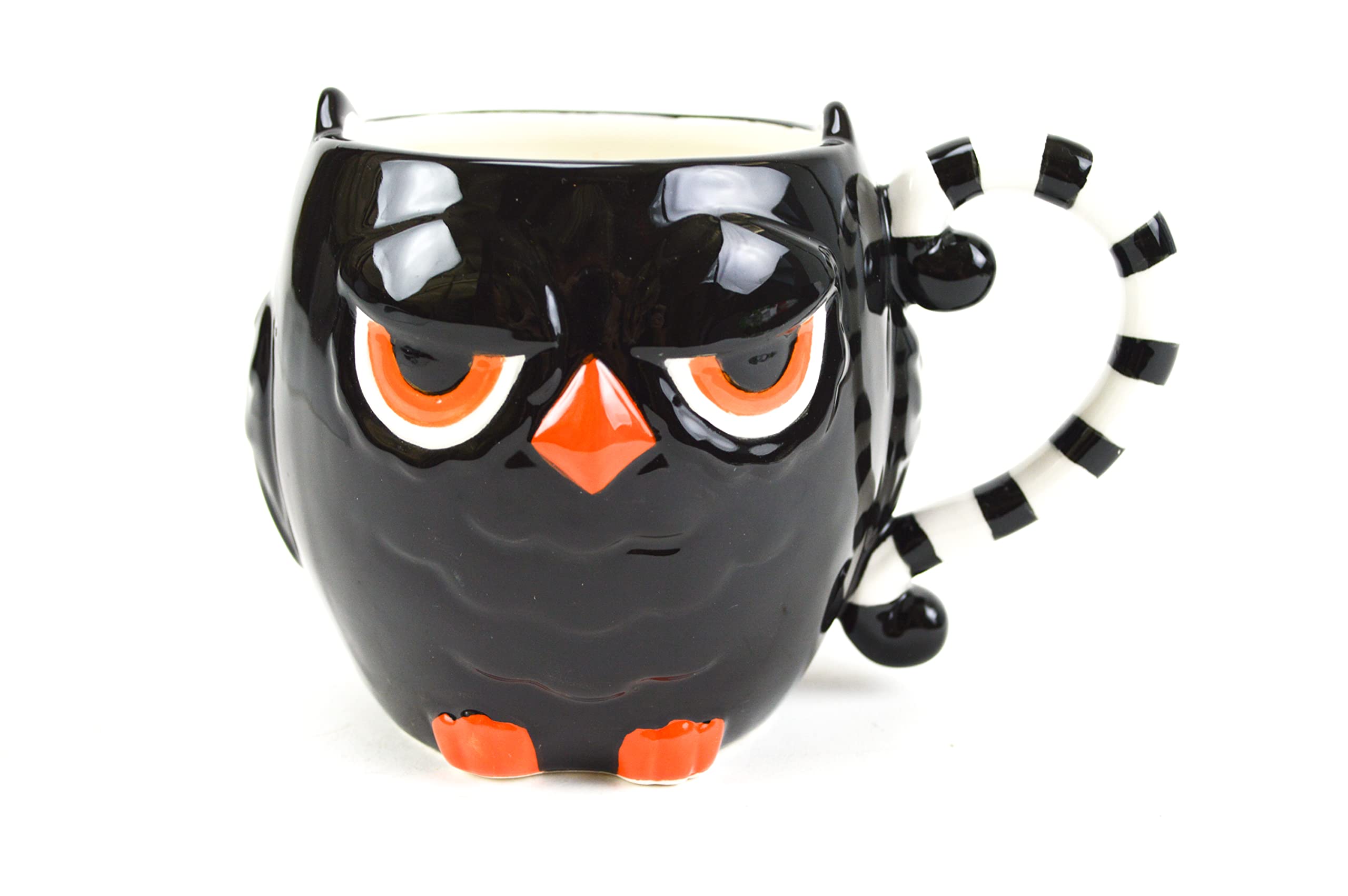 Boston Warehouse Ceramic 18oz Owl Stripes Coffee Mug - Perfect for Hot Drinks, Office Use & Gift Giving