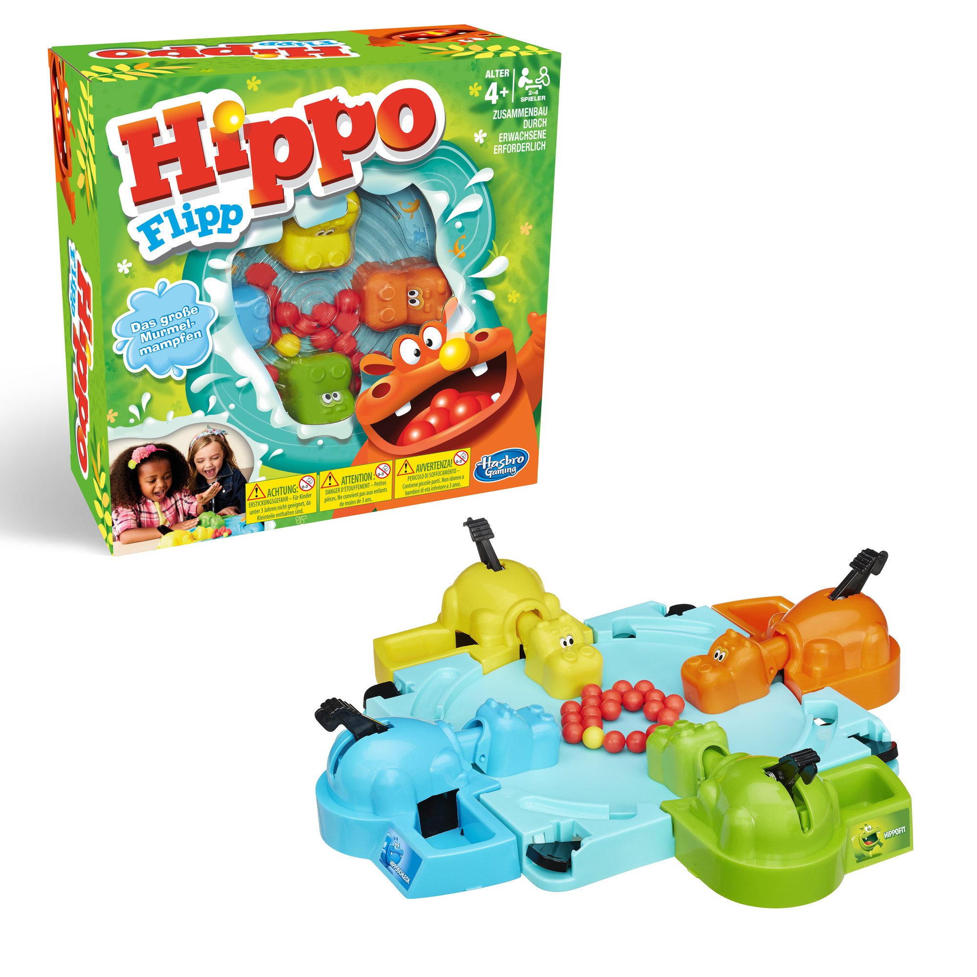 Hasbro Gaming 98936398 Hippo Flipp Kids Board Game - Fun Family Game Night Activity for Boys & Girls Ages 4+ - Perfect for Birthday Parties & Indoor Playtime