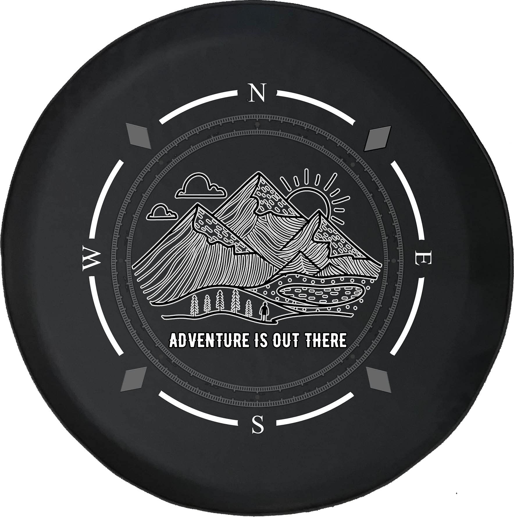 American Unlimited Spare Tire Cover with Compass Design - Durable SUV, Trailer & RV Wheel Protector for Off-Road Adventures | Perfect for Camping, Overlanding & Outdoor Exploration