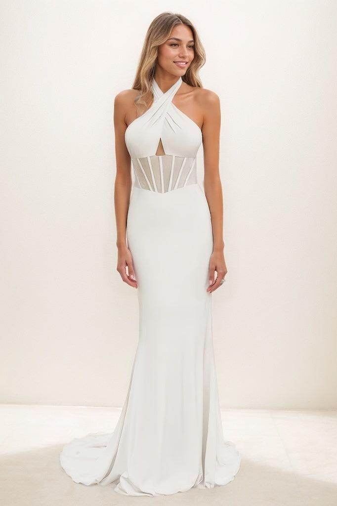 Elegant Halter Sleeveless Prom Dress with Elastic Waist - Satin Formal Gown for Homecoming, Quinceañera & Evening Parties