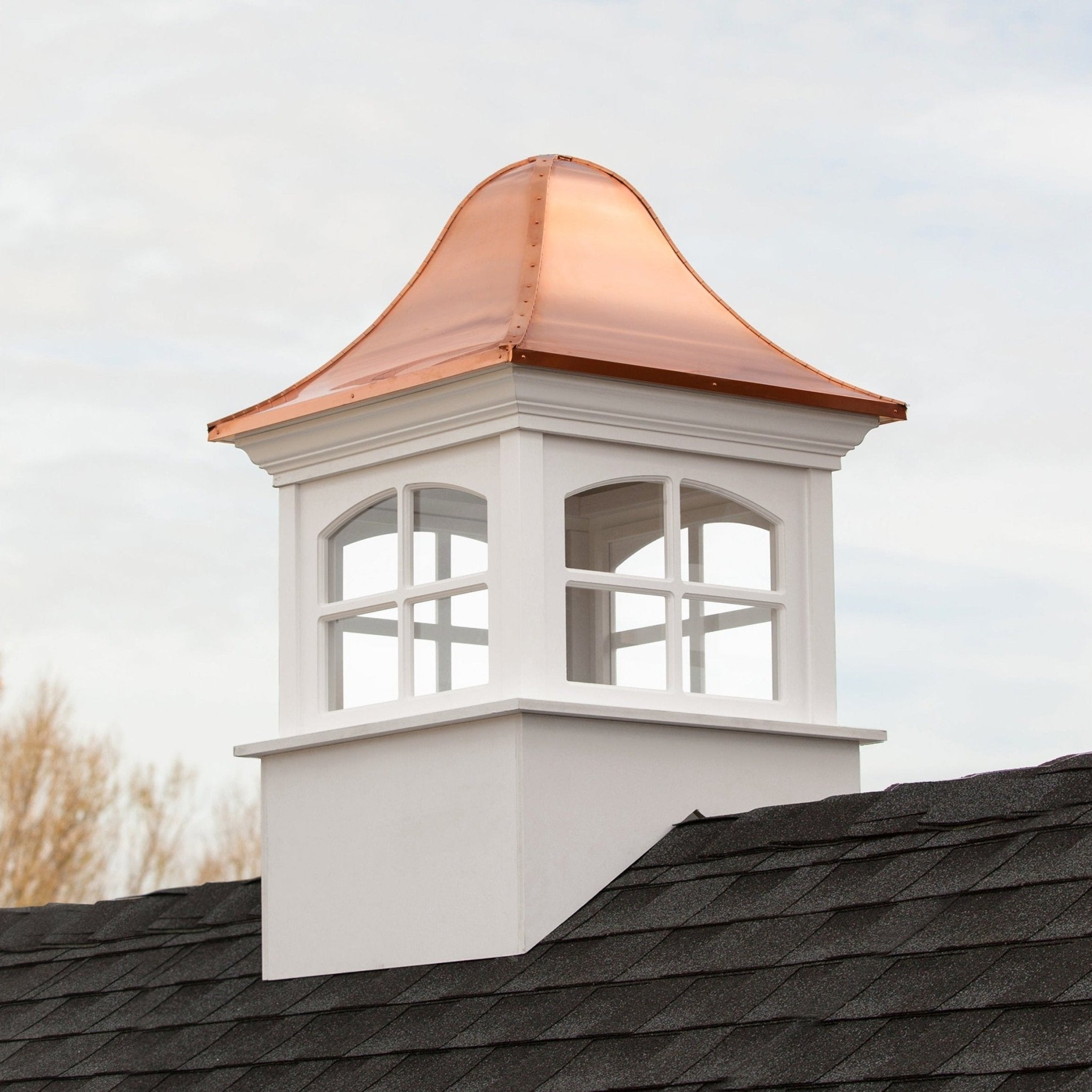 Greenwich Vinyl Cupola Weathervane - Decorative Roof Top Cupola for Barn, Shed, or Garage - Rust-Resistant & Durable Outdoor Home Decor