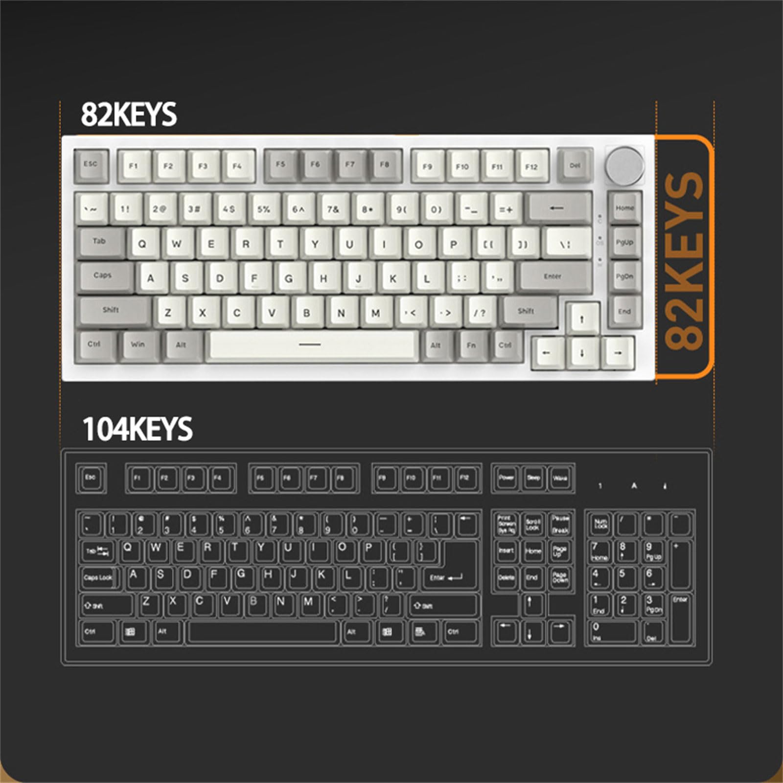 Xbiez 82-Key RGB Backlit Gaming Mechanical Keyboard - Programmable, Lightweight & Compact for PC, Laptop, Office - Perfect for Gaming, Typing & Workspace Efficiency