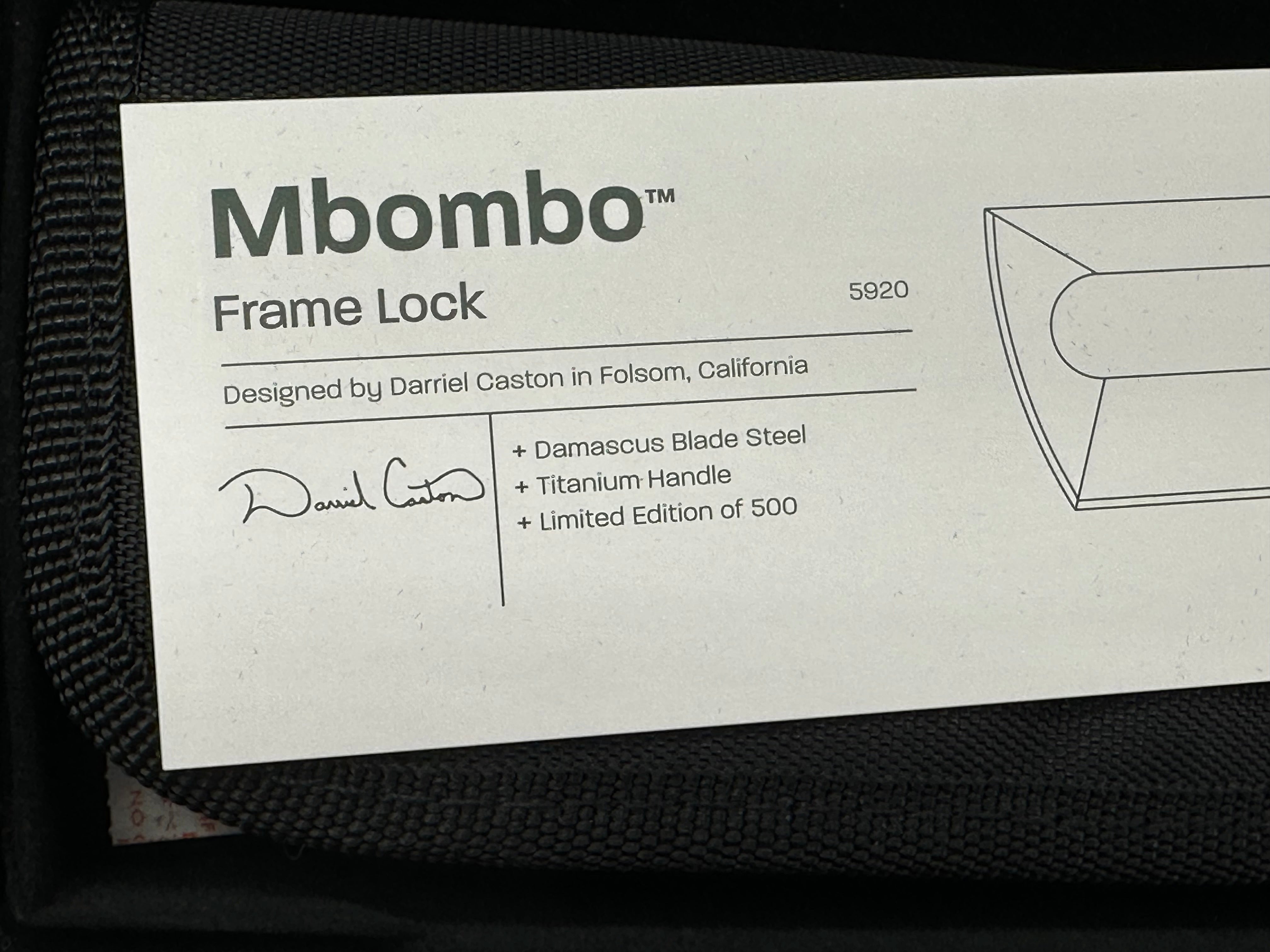 CRKT Mbombo Frame Lock Knife - Titanium Handle with 3.23