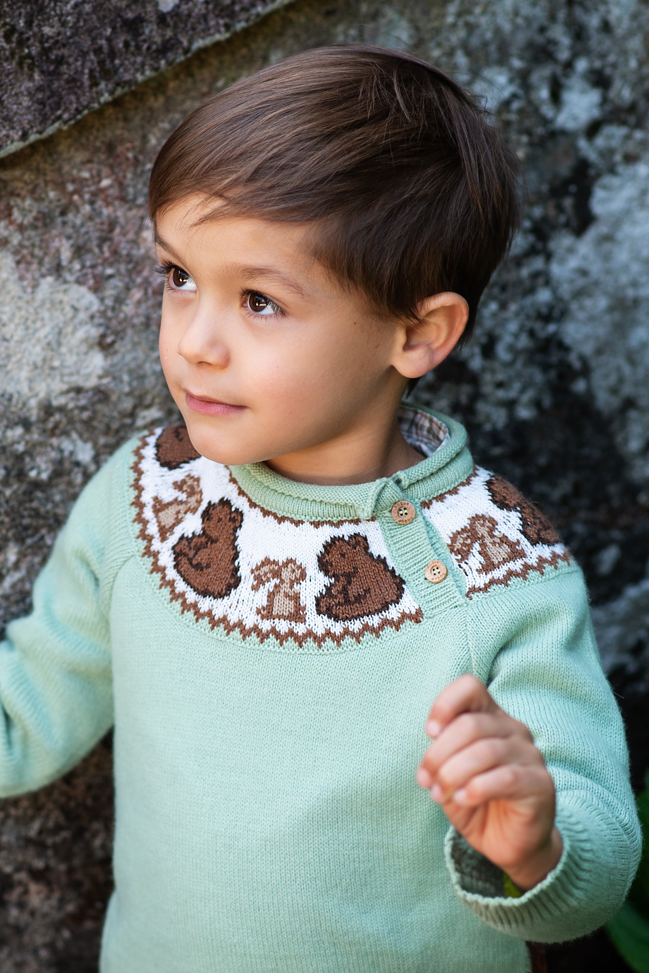 Stevie Sage Green Knit Bear Jumper - Cozy Cute Teddy Bear Sweater for Women & Girls | Perfect for Fall Winter Outfits, Christmas Gifts & Casual Wear
