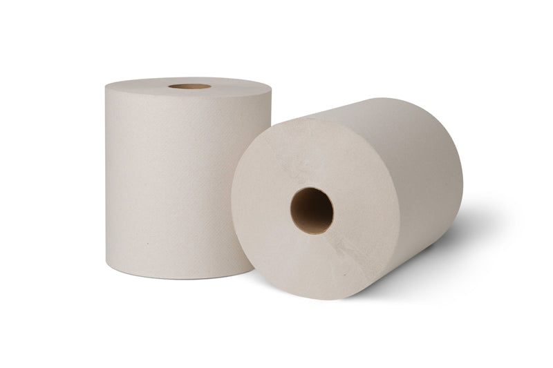 EcoSoft Green Seal Premium Natural White Roll Towel 800 Feet (6 Rolls per Case) - Bulk Eco-Friendly Paper Towels for Kitchen, Restaurant & Commercial Use