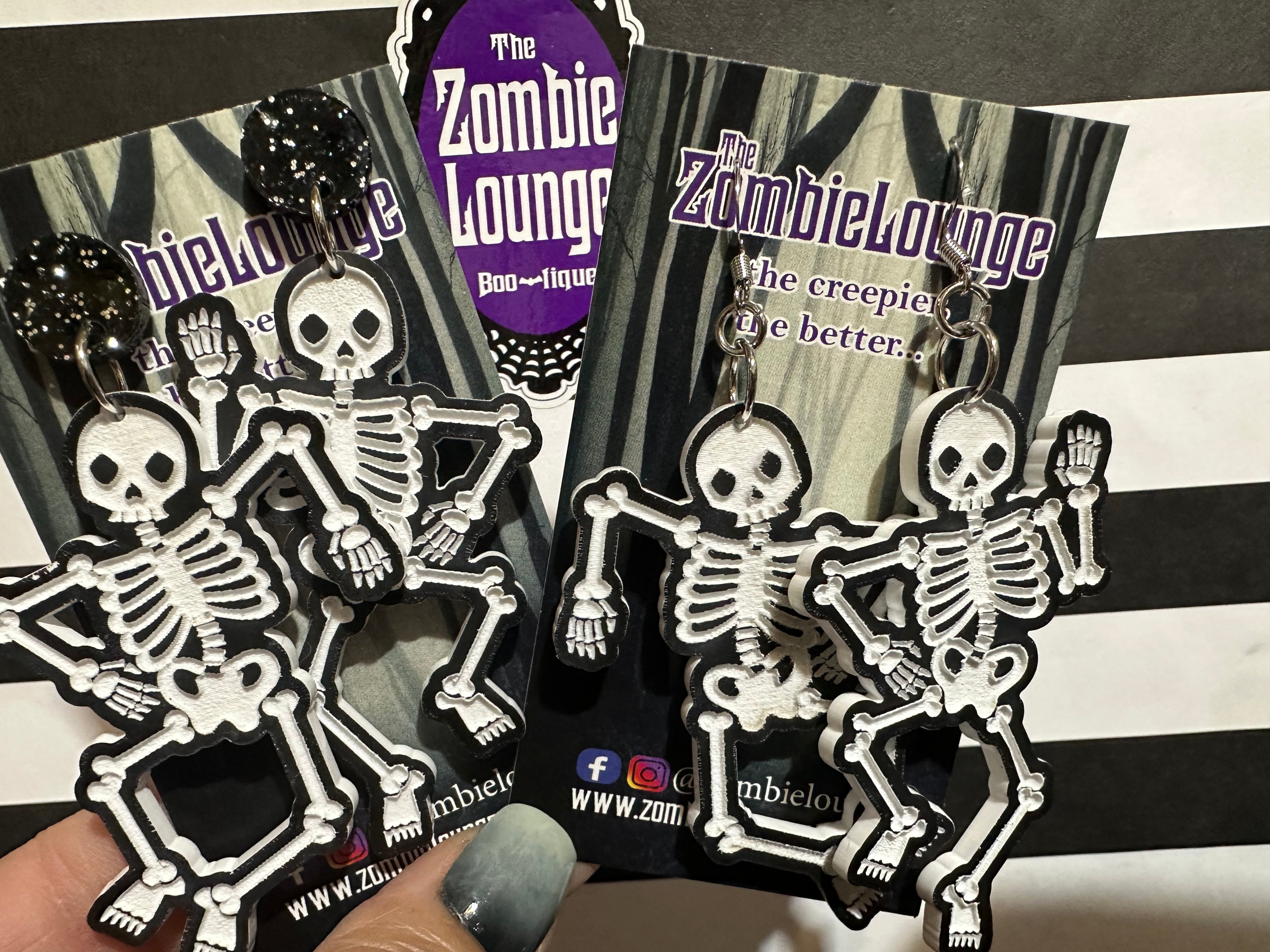 Spooky Scary Skeleton Earrings for Women - Halloween Gothic Jewelry Accessories - Perfect for Costume Parties, Cosplay & Everyday Gothic Fashion