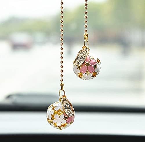 Sakura Bell Car Hanging Pendant - Lucky Feng Shui Charm for Rearview Mirror, Home & Office Decoration | Brings Prosperity, Wealth & Positive Energy | Perfect for Car Interior, Gift Giving & Feng Shui Enhancement
