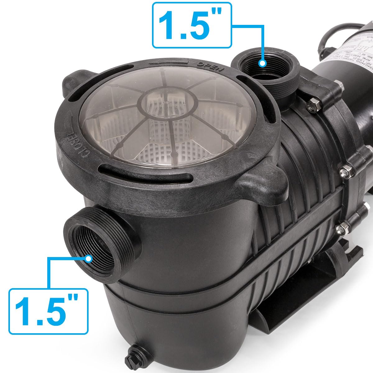 XtremepowerUS 1.0HP Variable Speed Pool Pump - 2-Speed Above Ground Swimming Pool Pump with 115V & 1-1/2