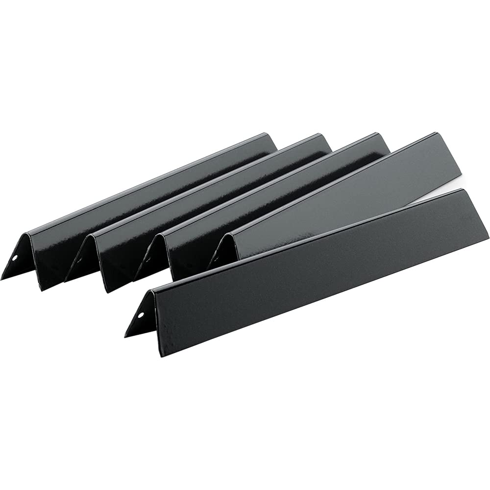 Weber 7621 Flavorizer Bar Set for 300 Series Grills - Gray Replacement Parts Bundle with Deco Essentials Heat Resistant Oven Mitts (Pair, Red) - Perfect for BBQ, Grilling, and Outdoor Cooking