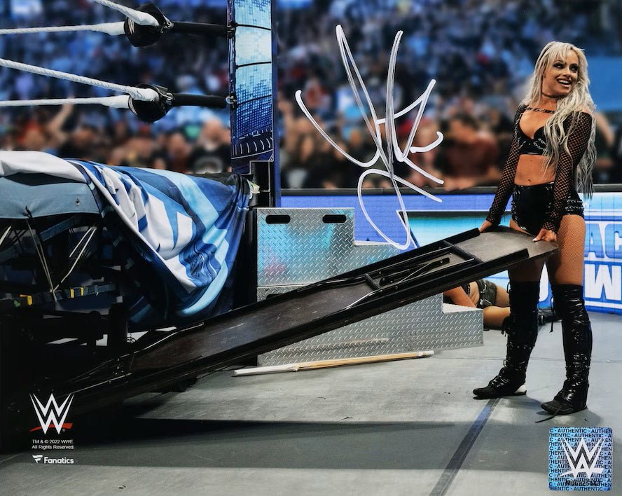 Liv Morgan Autographed 8x10 WWE Wrestling Table Photo - Limited Edition Collectible for WWE Fans, Sports Memorabilia Enthusiasts - Perfect for Home Decor, Man Cave, or Gift for Wrestling Fans