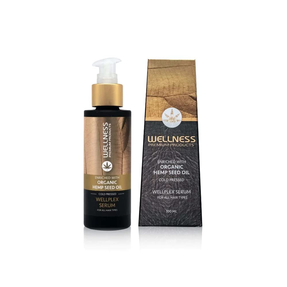 Premium Wellplex Hair Growth Serum for Thinning Hair - Anti-Frizz & Hydrating Treatment with Organic Hemp Seed Oil & Hyaluronic Acid | Vegan, Color-Safe Formula (100ml) | Perfect for Daily Hair Care, Scalp Nourishment & Revitalizing Dry, Damaged Hair