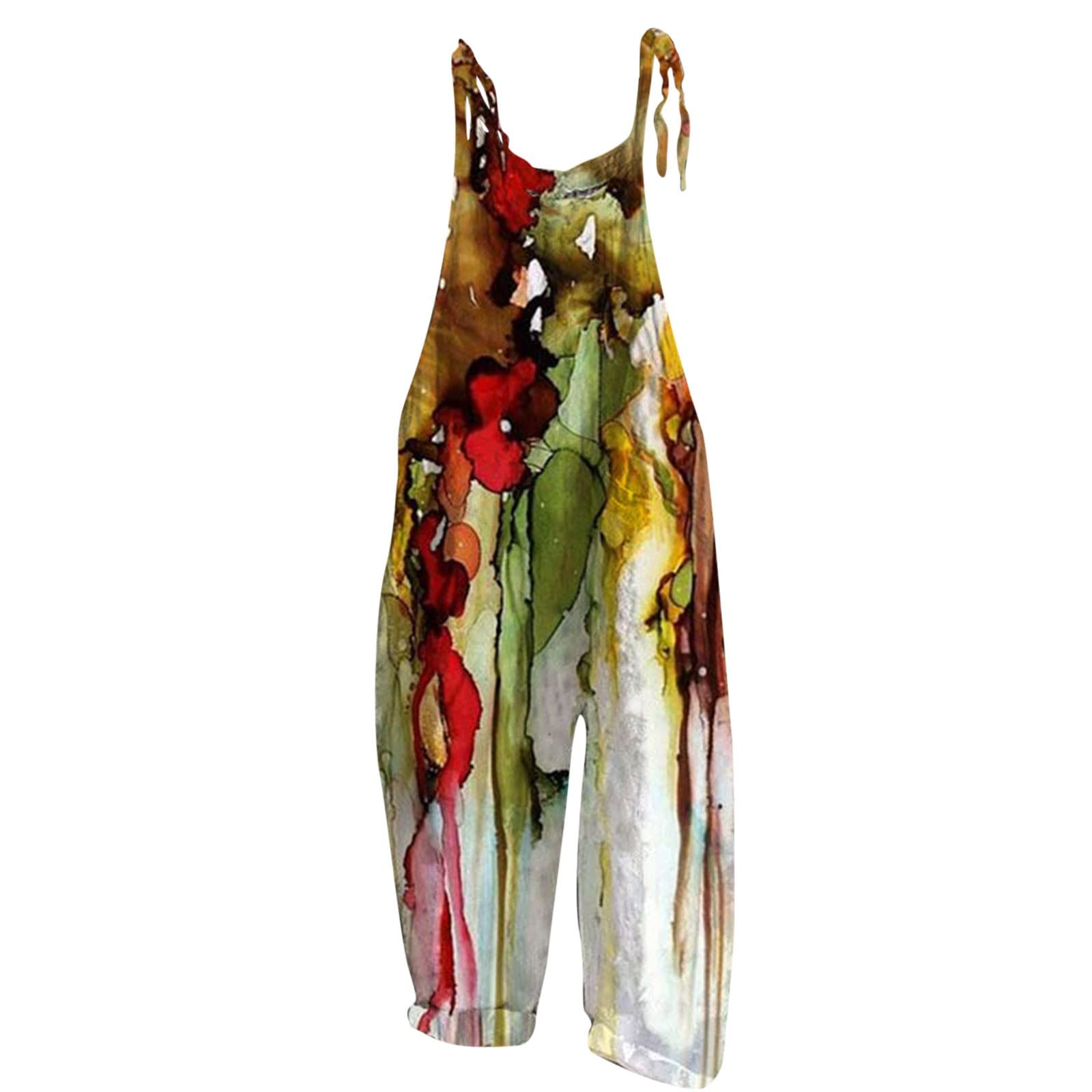 Women's Summer Jumpsuit - Sleeveless Boho Romper Overalls with Pockets | Casual Plus Size Jumpsuits for Women | Perfect for Beach, Vacation & Outdoor Activities