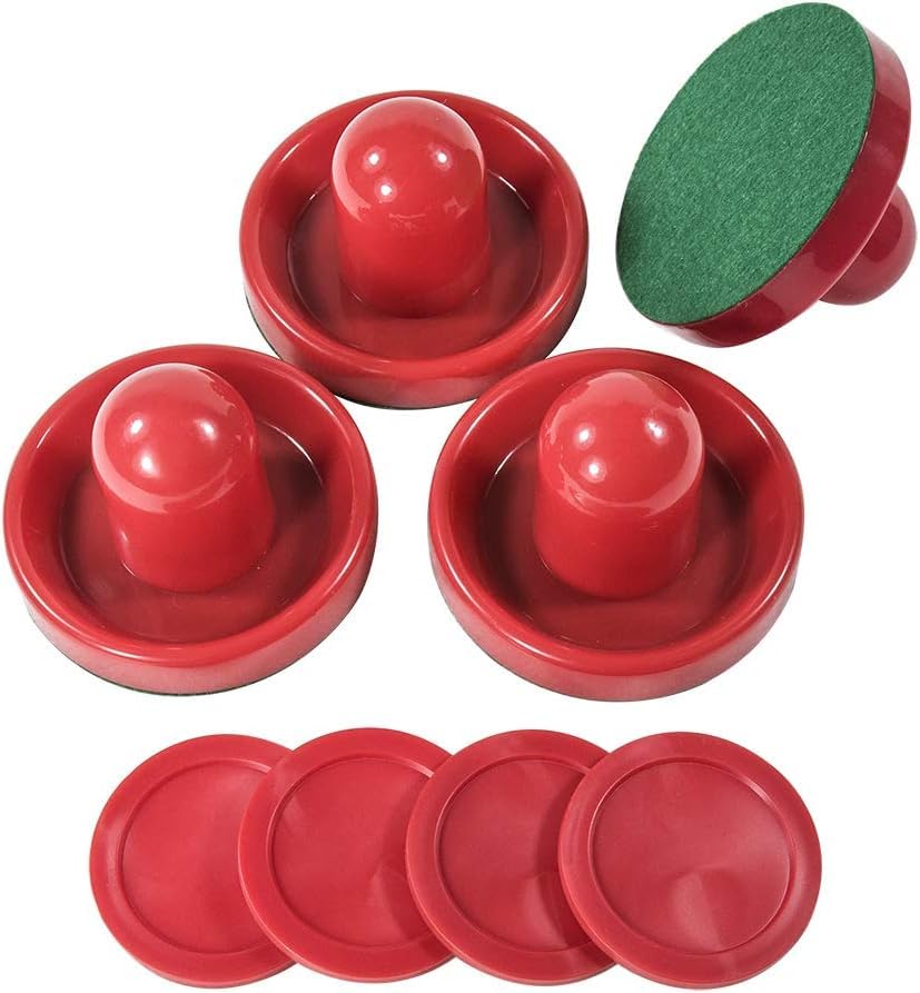 Air Hockey Pushers and Pucks Set - 4 Strikers & 4 Pucks for Game Tables - Perfect for Family Game Nights & Arcade Fun