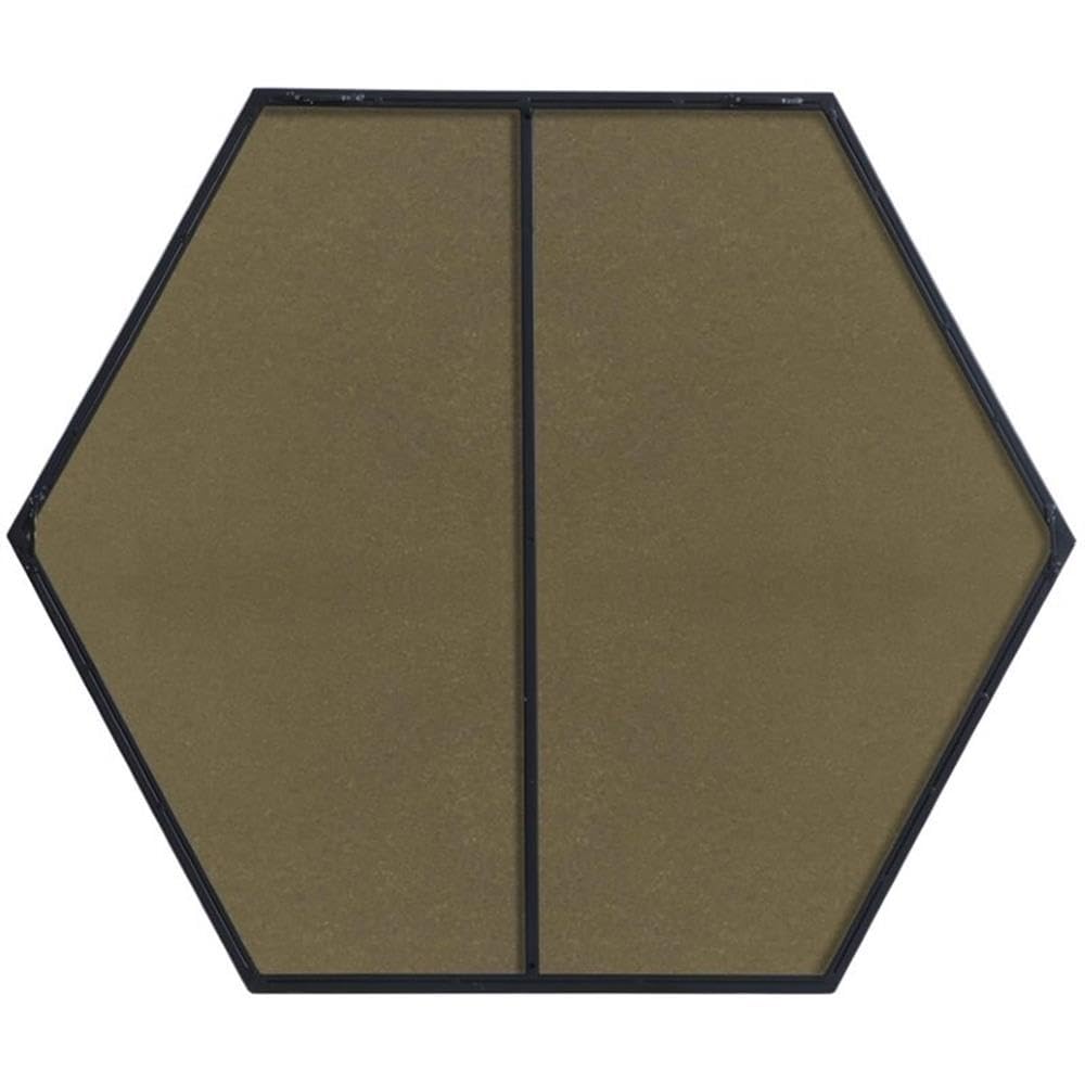 Black Hexagonal Metal Frame Mirror 32