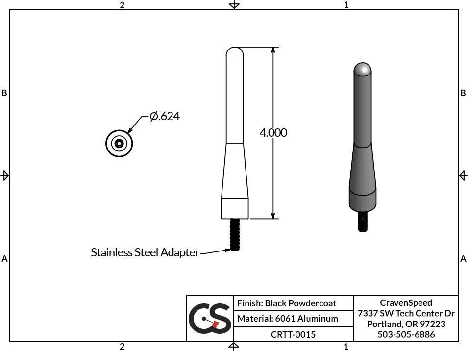 99-21 Toyota Tundra Original Short Stubby Antenna Replacement - Durable Car Radio Antenna for Improved Signal Reception | Perfect for Off-Roading & Daily Driving