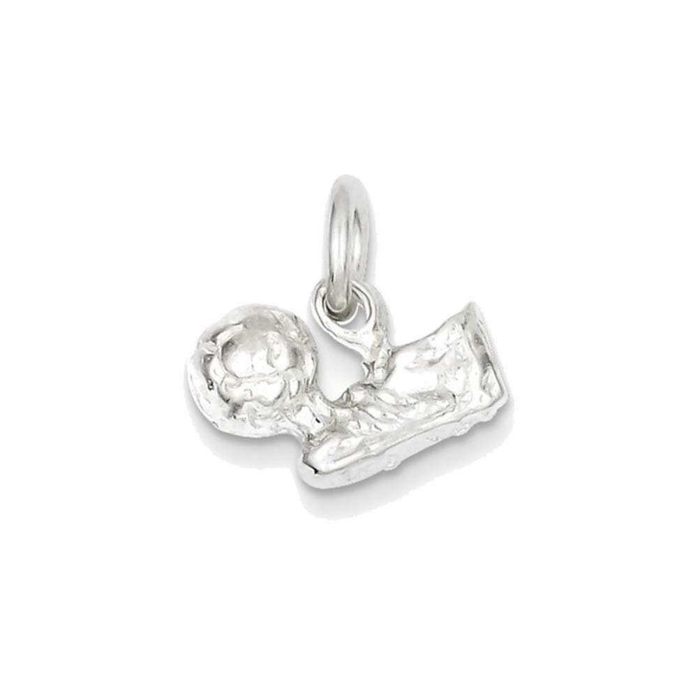Sterling Silver Soccer Ball & Shoe Charm Pendant - Elegant Jewelry for Soccer Lovers - Perfect Gift for Players & Fans - Great for Necklaces, Bracelets & Keychains