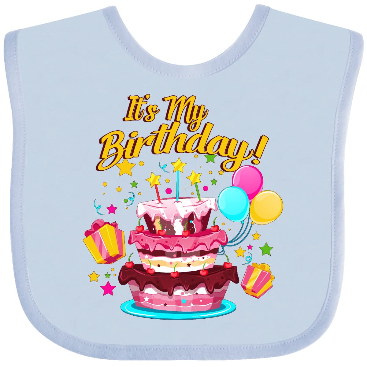 Inktastic It's My Birthday Baby Bib - Soft Cotton Adjustable Infant Bib for Birthday Celebrations, Baby Showers & First Birthday Photos