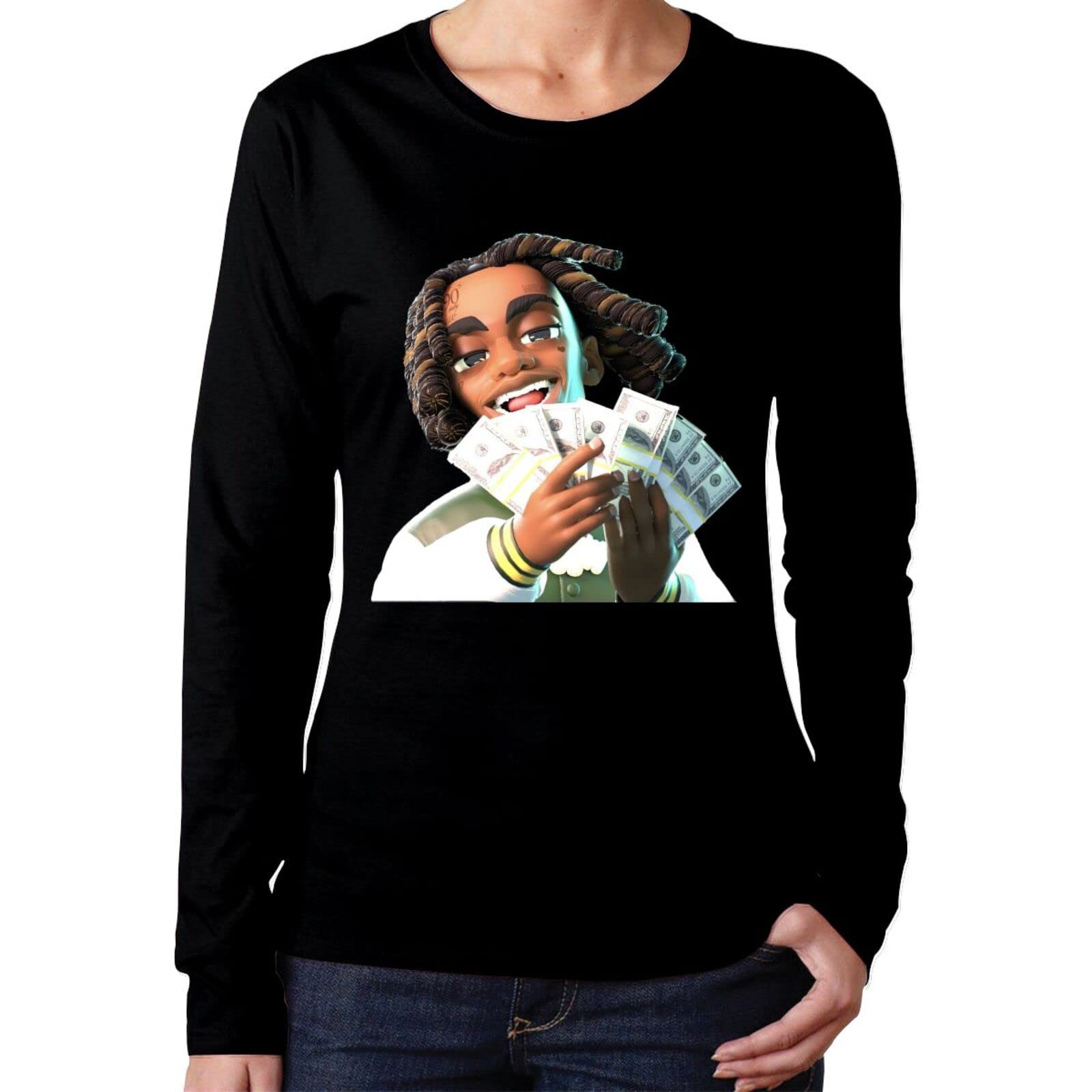Women's Long Sleeve Workout T-Shirt - All Season Gym & Sports Tee - Breathable Black Athletic Top for Running, Yoga & Fitness Training