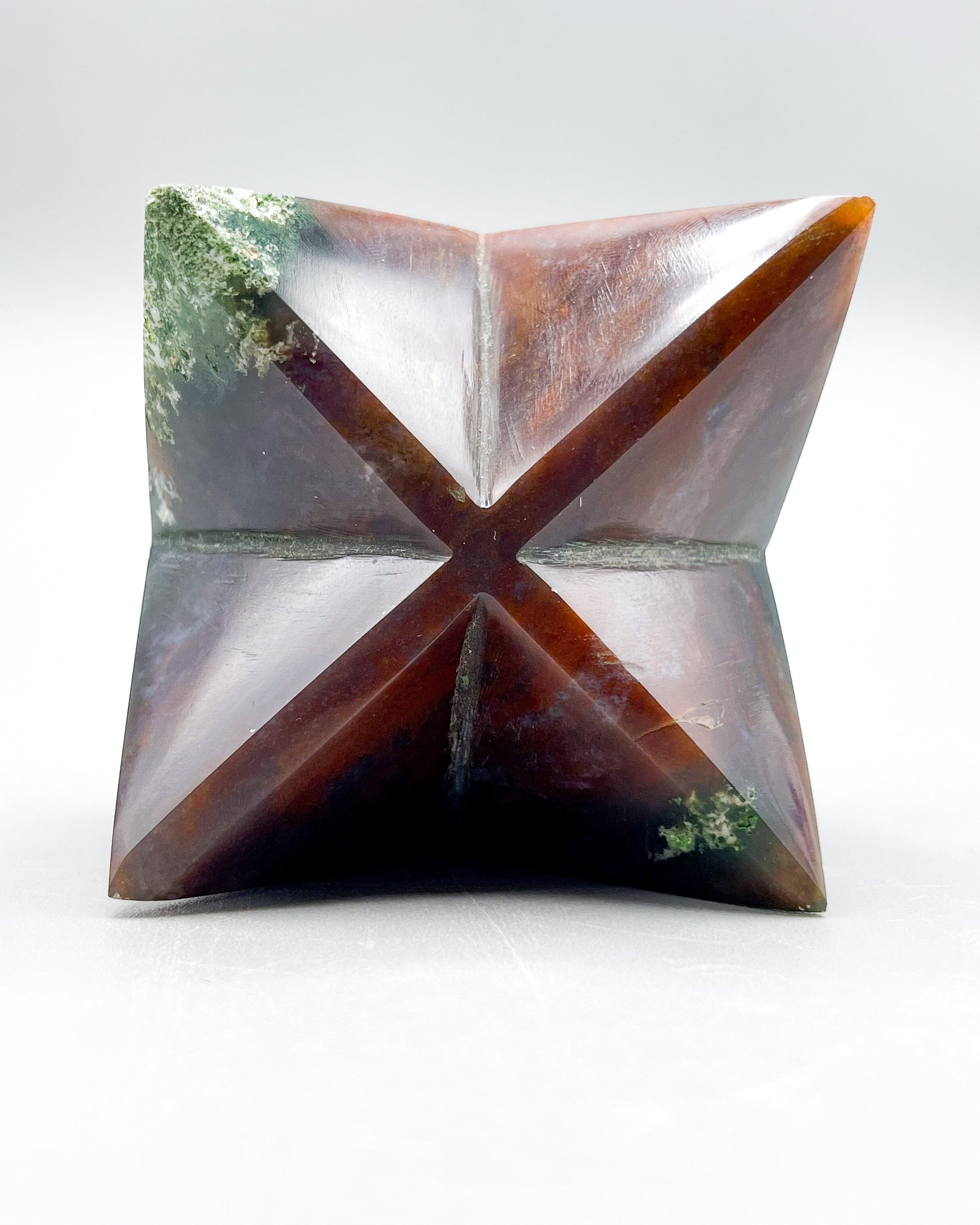 Natural Bloodstone Merkabah Crystal Carving - Healing Stone for Meditation, Chakra Balancing & Spiritual Growth | Perfect for Yoga, Reiki & Energy Work