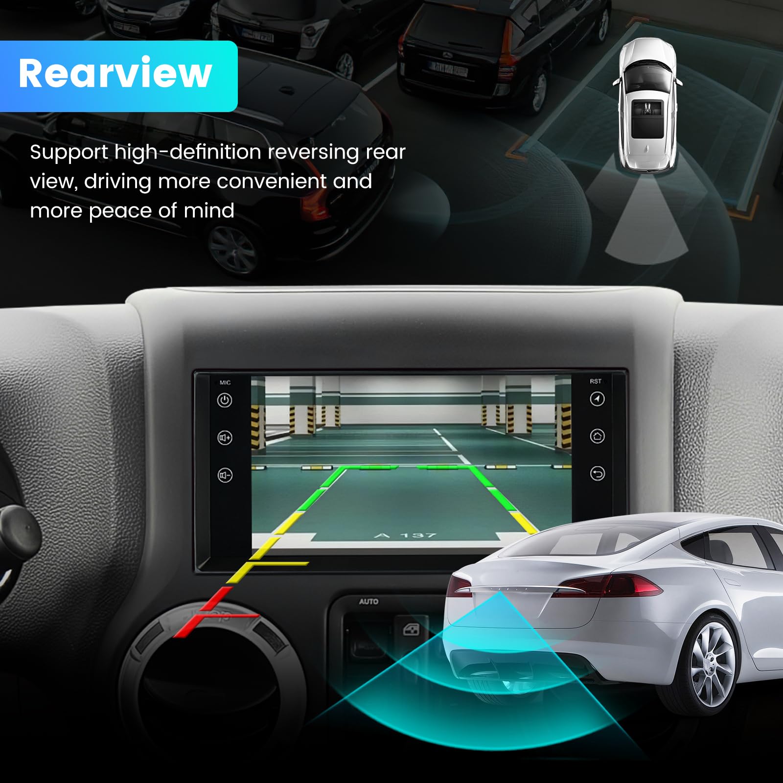 MekdeTech 7 Inch Android Car Stereo for Jeep Wrangler JK Compass Patriot/Chrysler/Dodge RAM Charger - Wireless CarPlay & Android Auto, 2GB RAM 32GB ROM, GPS Navigation Head Unit - Perfect for Road Trips & Daily Commutes