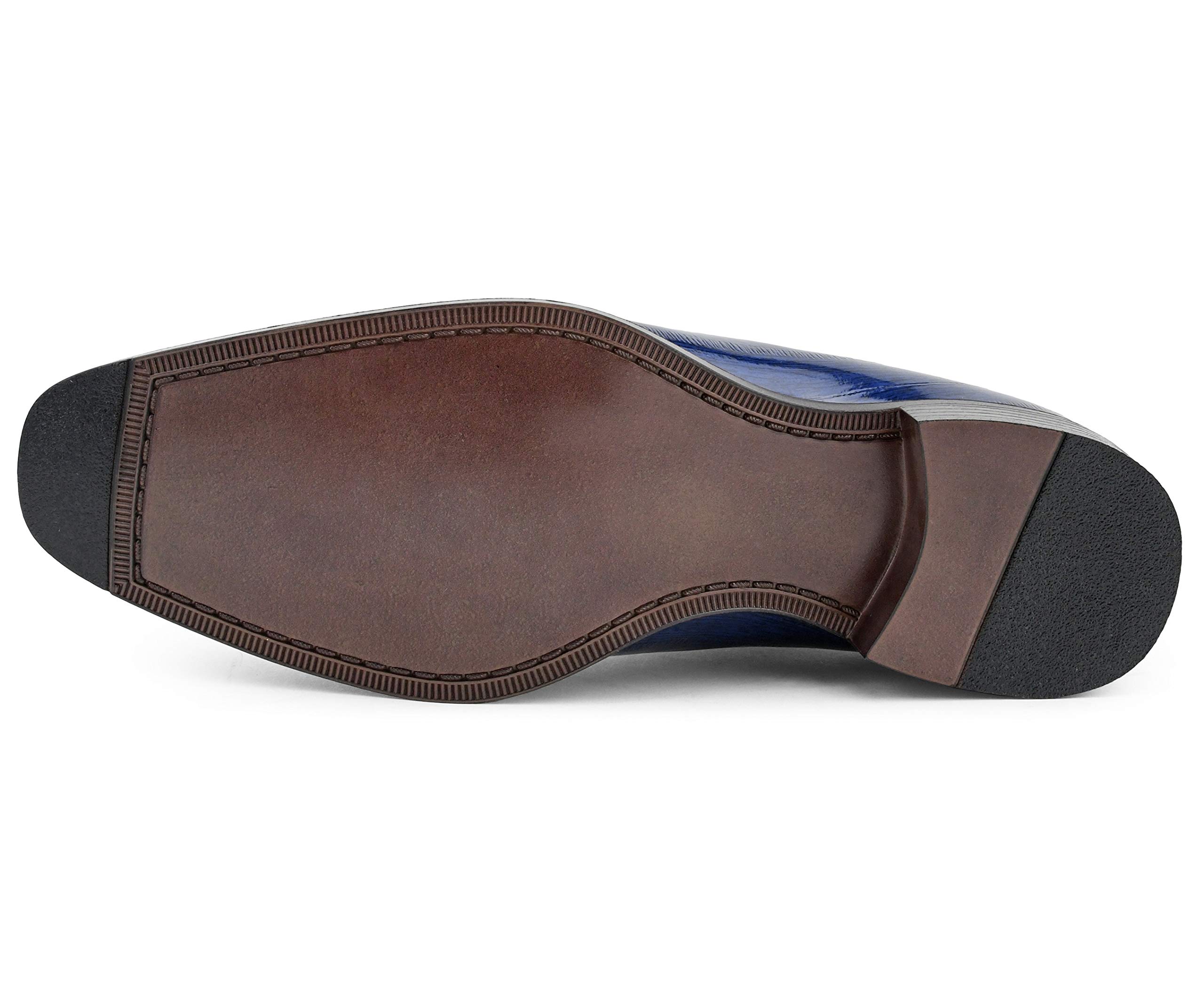 Bolano Bandit Men's Cap Toe Oxford Dress Shoes - Alligator Print Croc Folded Formal Shoes for Business, Wedding & Office Wear - Premium Leather Business Attire for Professional & Special Occasions